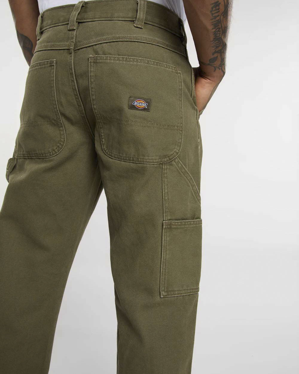 Pantalone carpenter Dickies verde militare in canvas di cotone