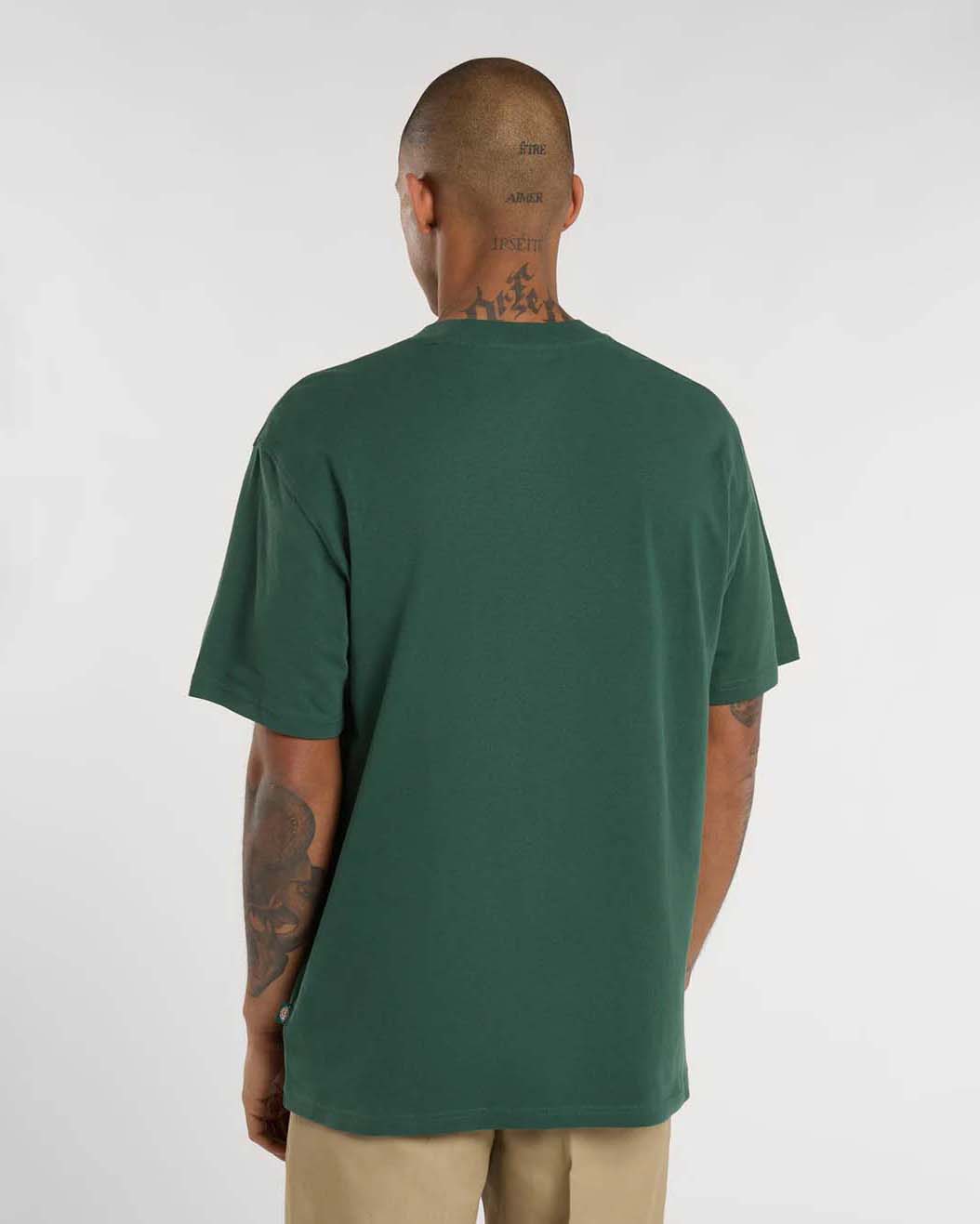 T-shirt verde Dickies mezza manica in puro cotone con taschino sul petto
