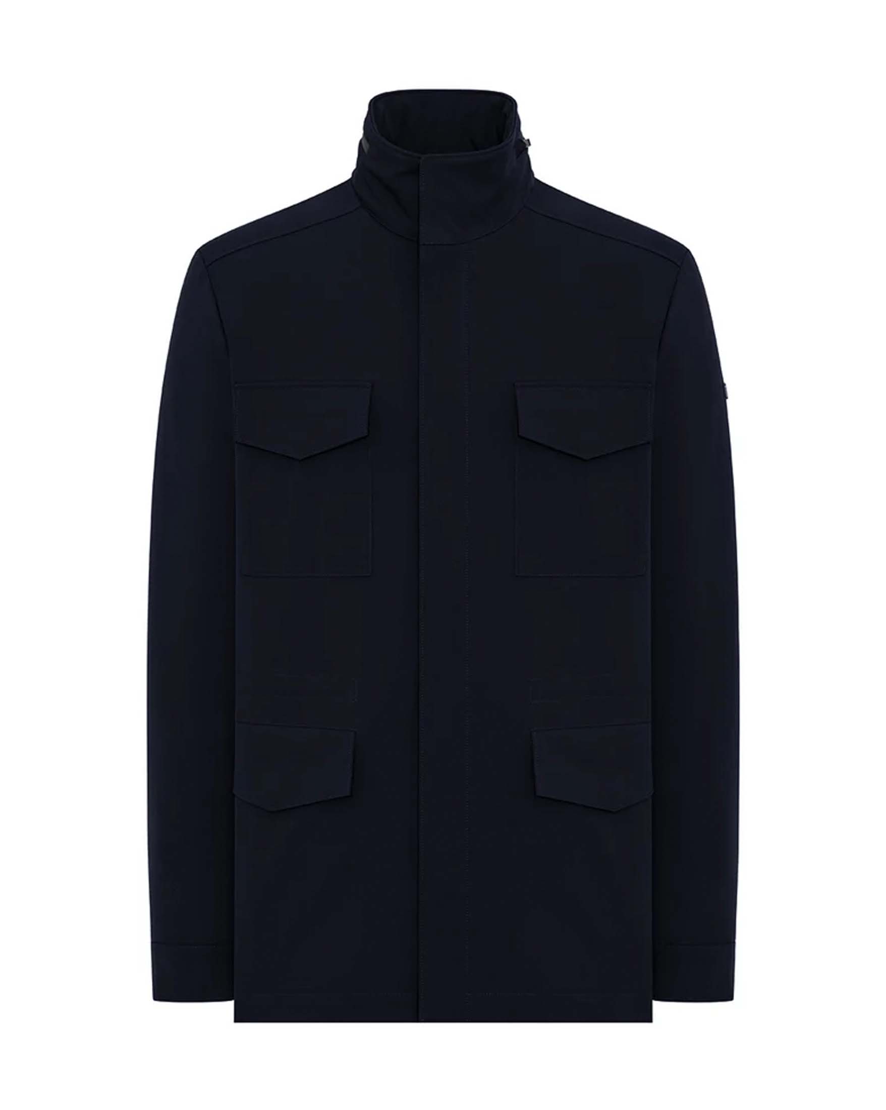 Field Jacket blu in tessuto 2-Layer bi-stretch imbottita in piuma