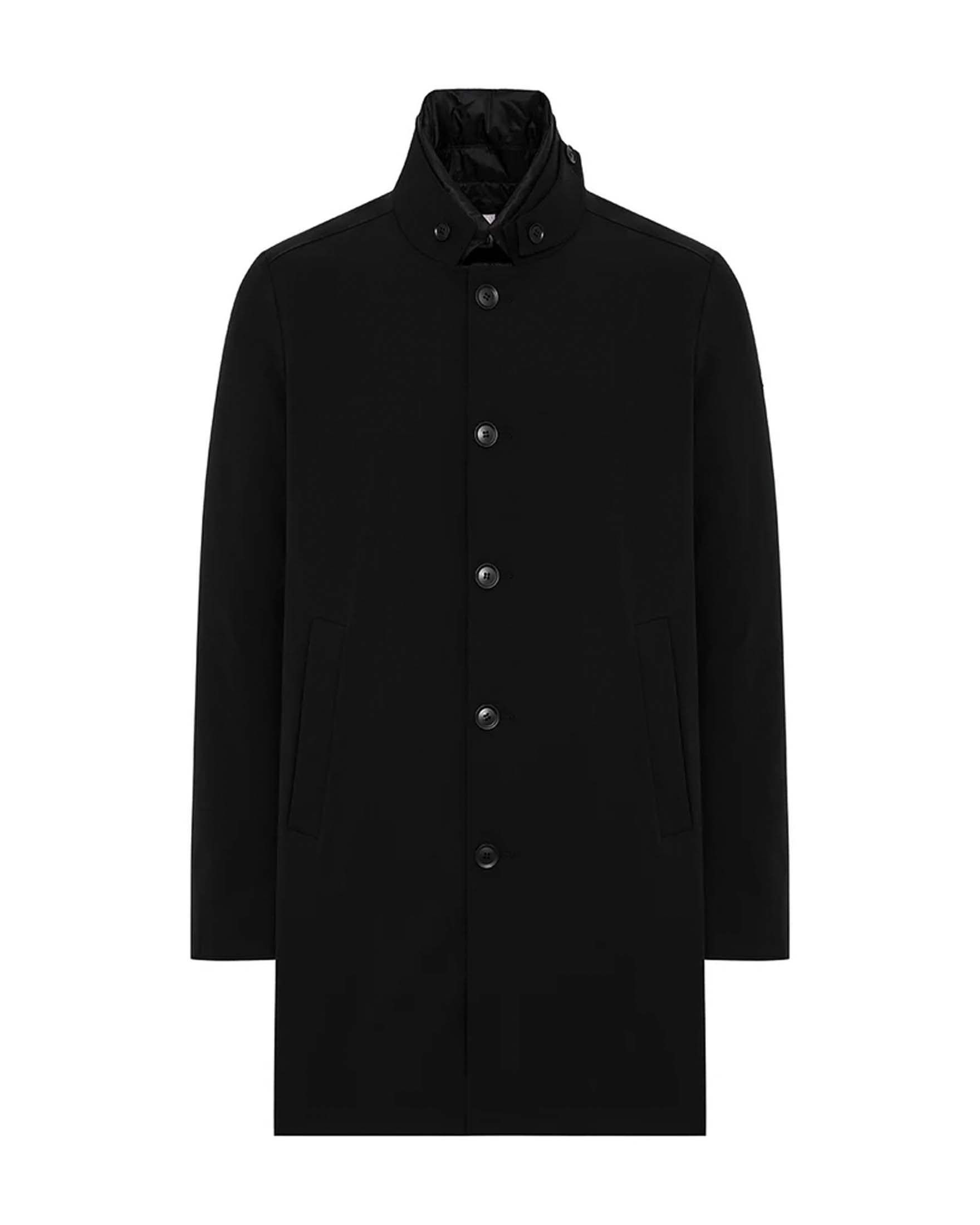 Impermeabile Duno nero in tessuto 2-Layer bi-stretch imbottito in piuma