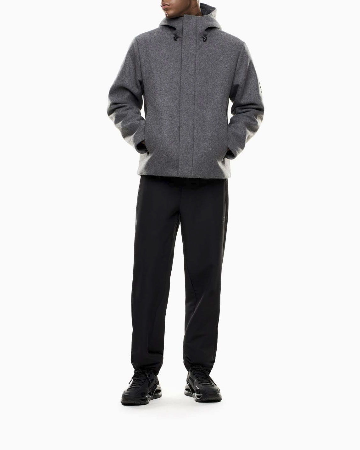 EA7 Emporio Armani Giacca con cappuccio Gold Label in nylon stretch da