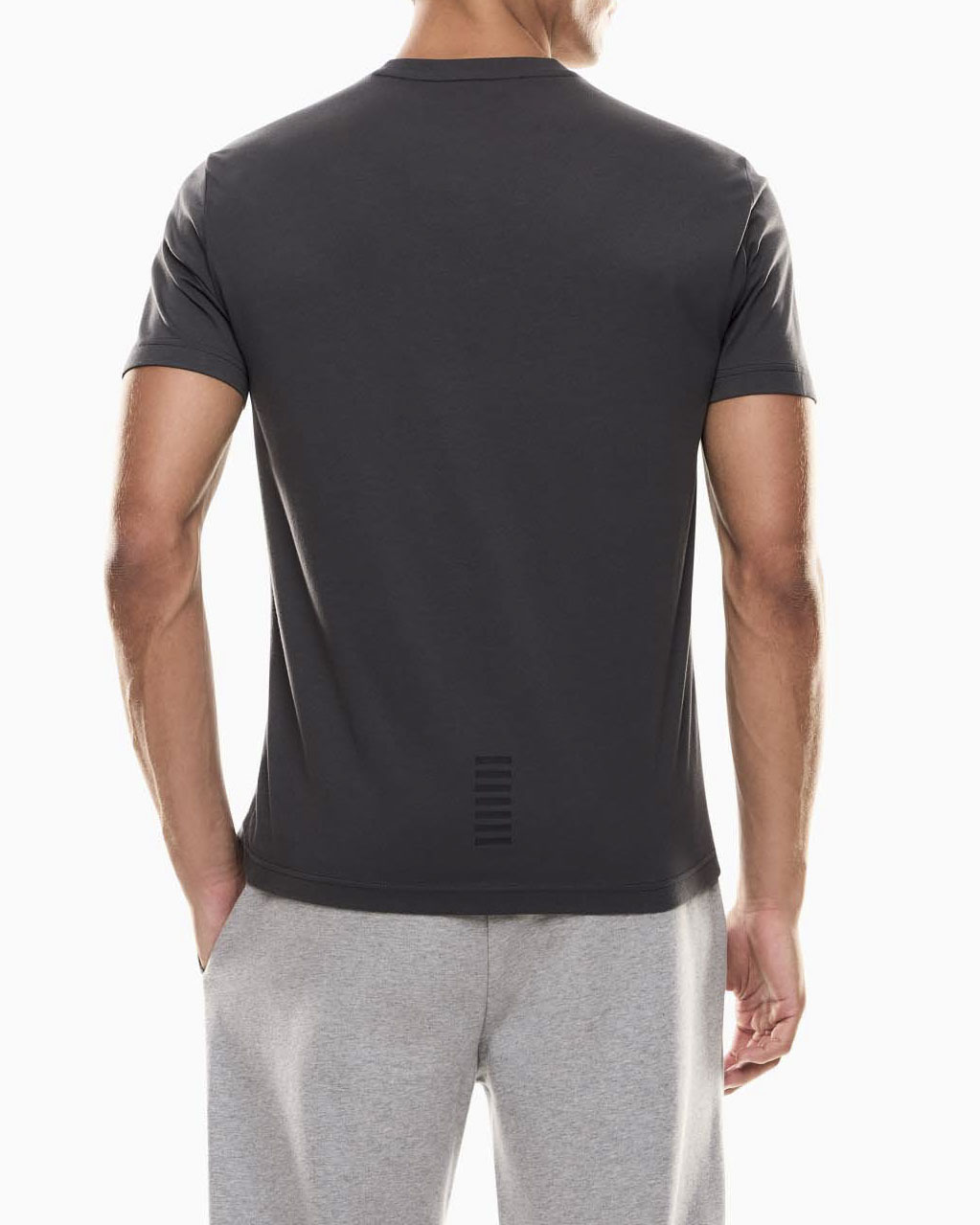 T-shirt EA7 antracite mezza manica in puro pima cotton image