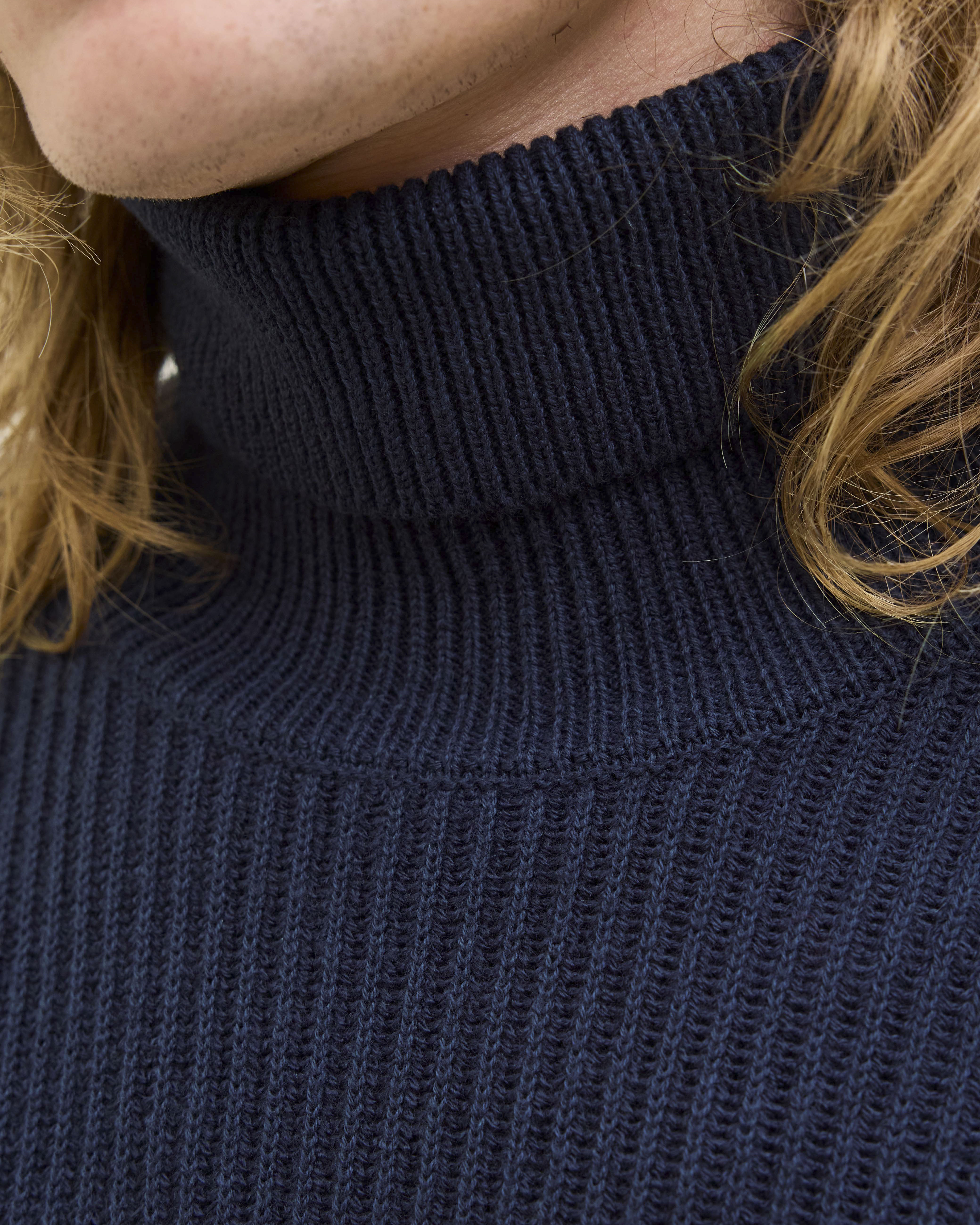 Dolcevita Jack & Jones blu in misto cotone a coste inglesi con maniche raglan image