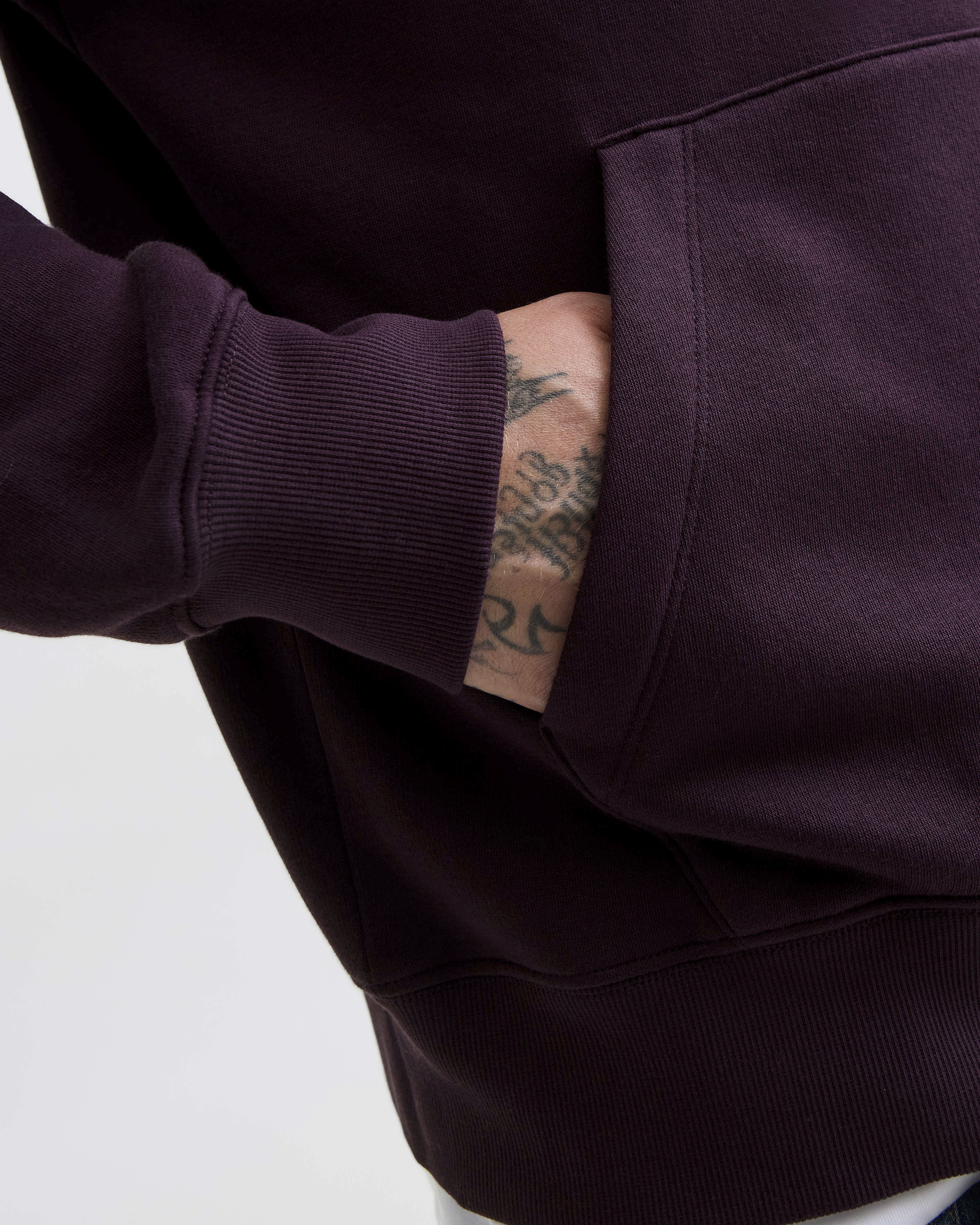 Felpa con cappuccio Jack & Jones viola in misto cotone con logo ricamato frontale image