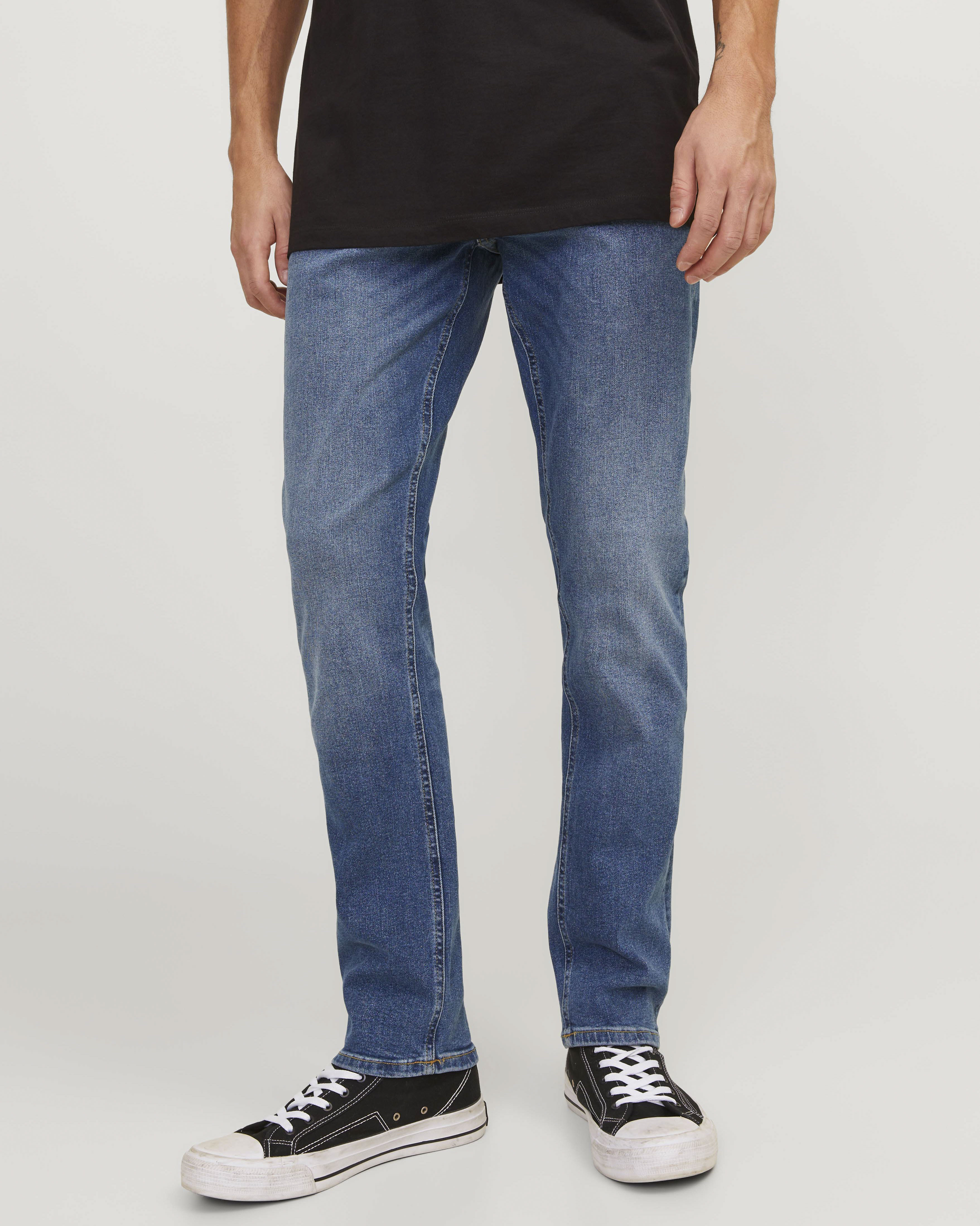 Jeans Jack & Jones Glenn slim-fit a vita bassa in cotone stretch lavaggio chiaro super stone washed image