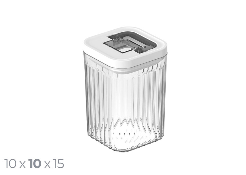 CONTENITORE ERMETICO TRASPARENTE 10X10X15 CM