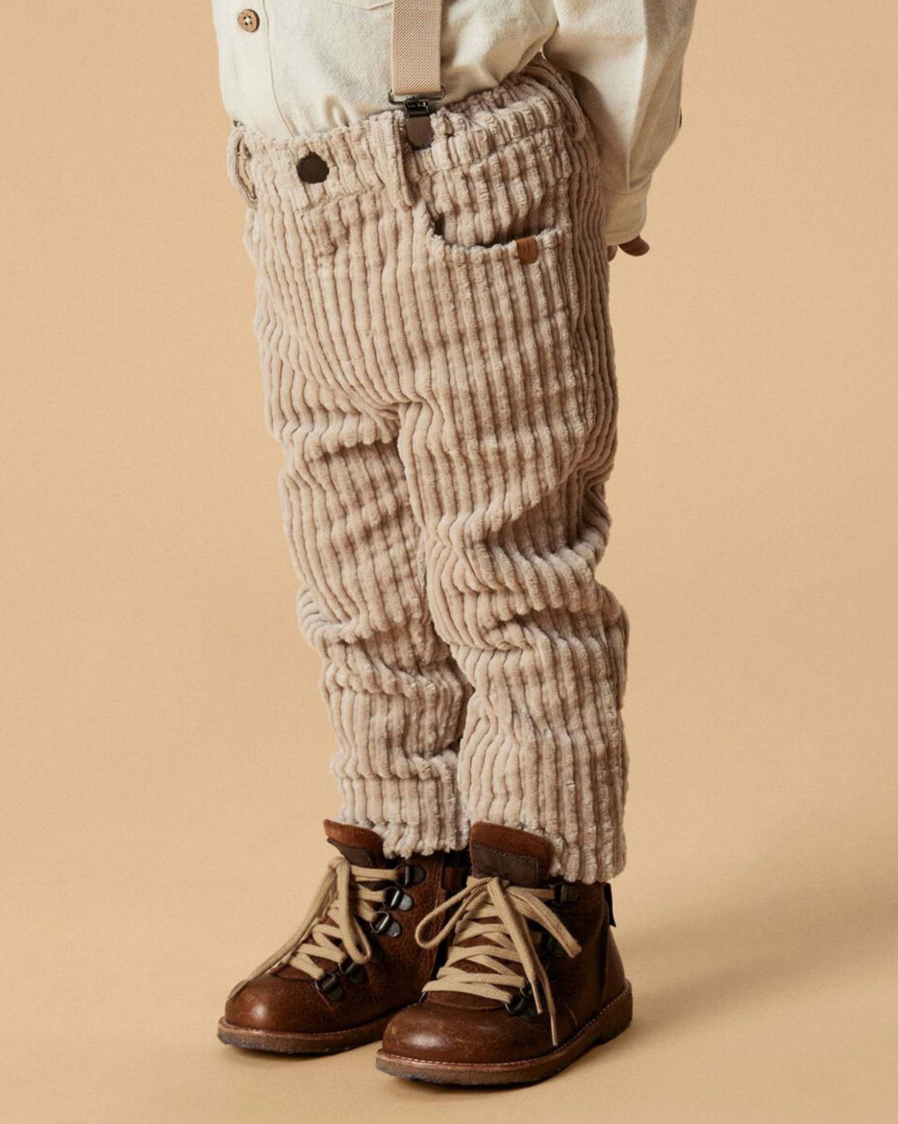 Pantalone Lil'Atelier in velluto beige a coste