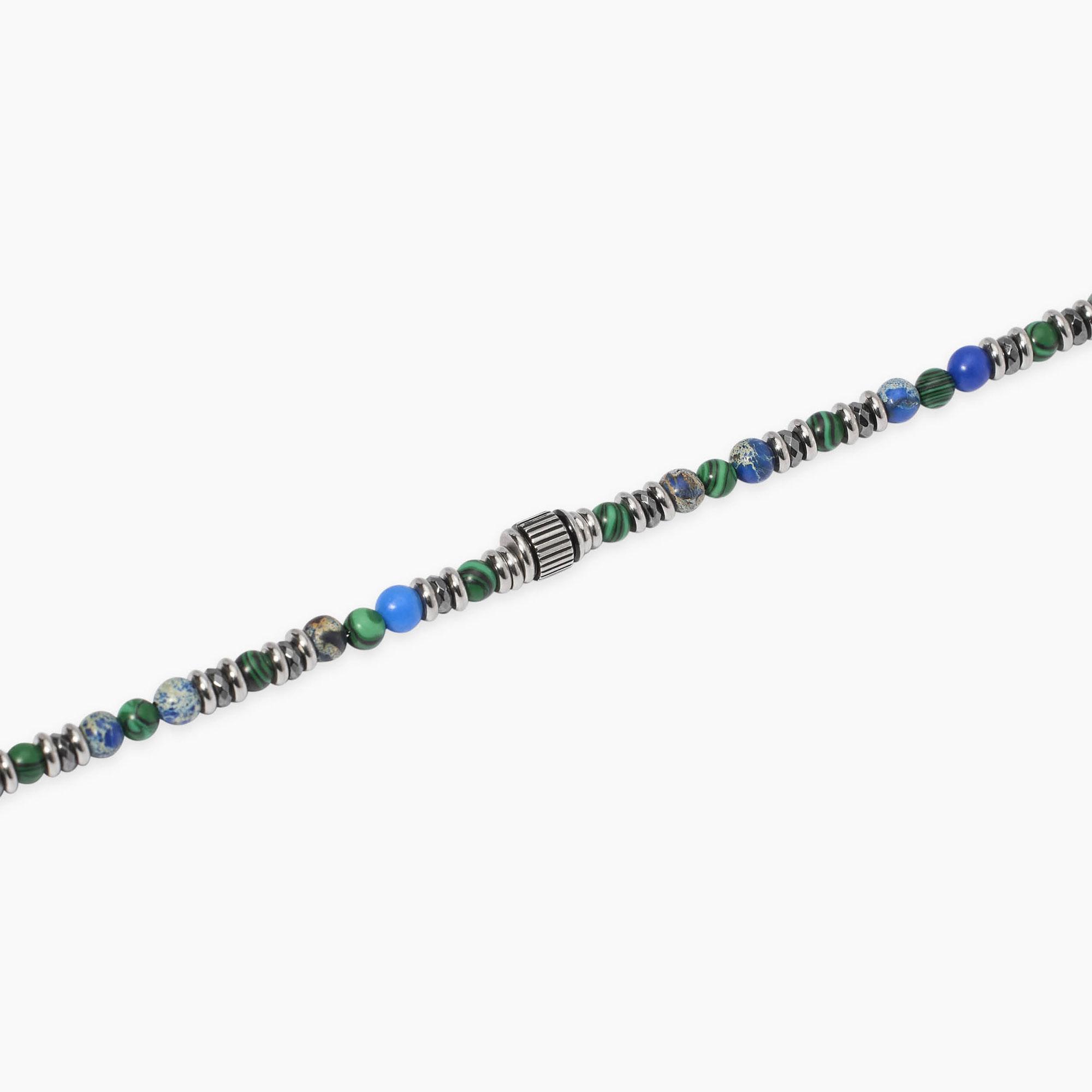 Bracciale in acciaio con pietre multicolor - View2