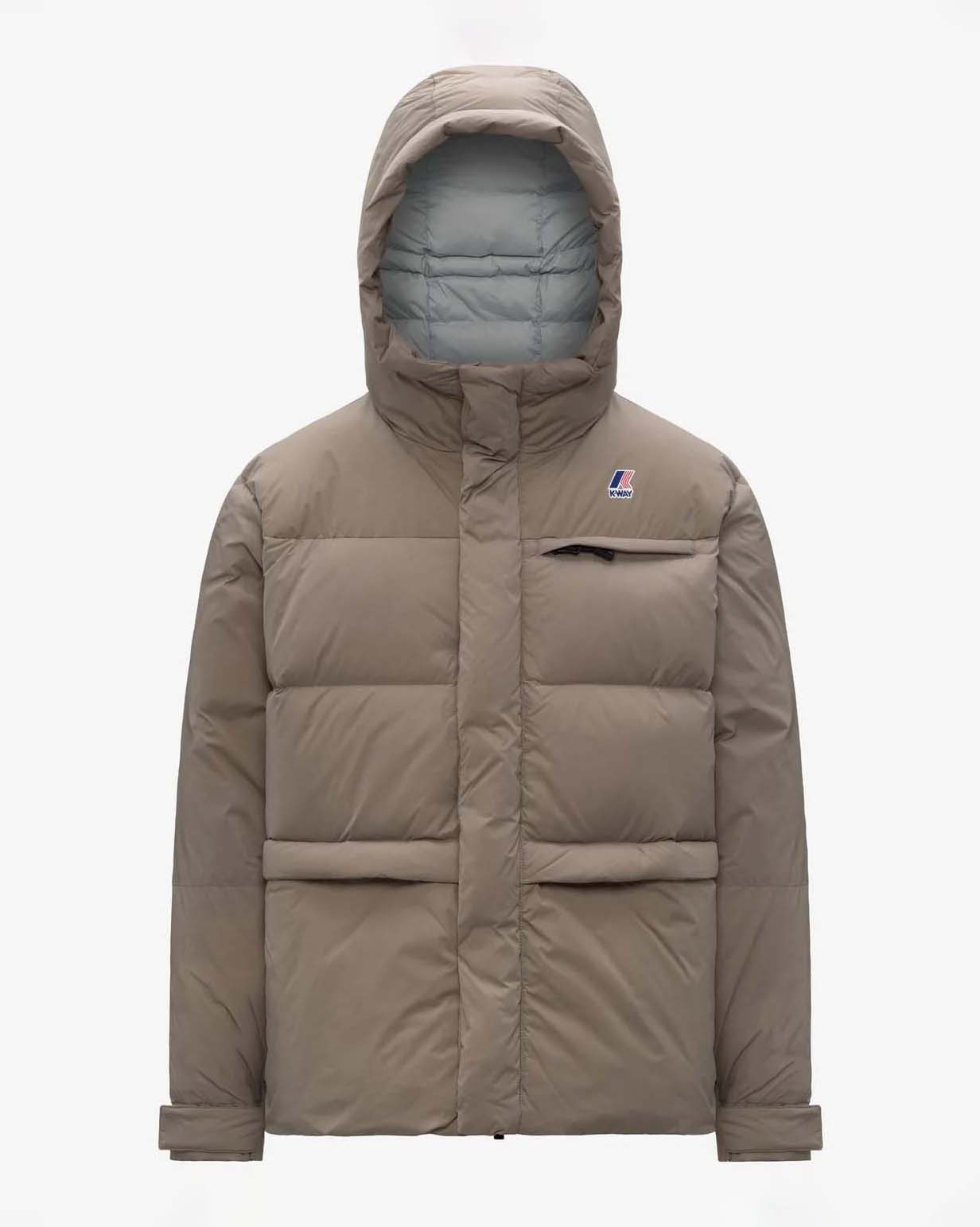 Piumino K-way Le Vrai 4.0 Aurele Heavy Warm sabbia con cappuccio