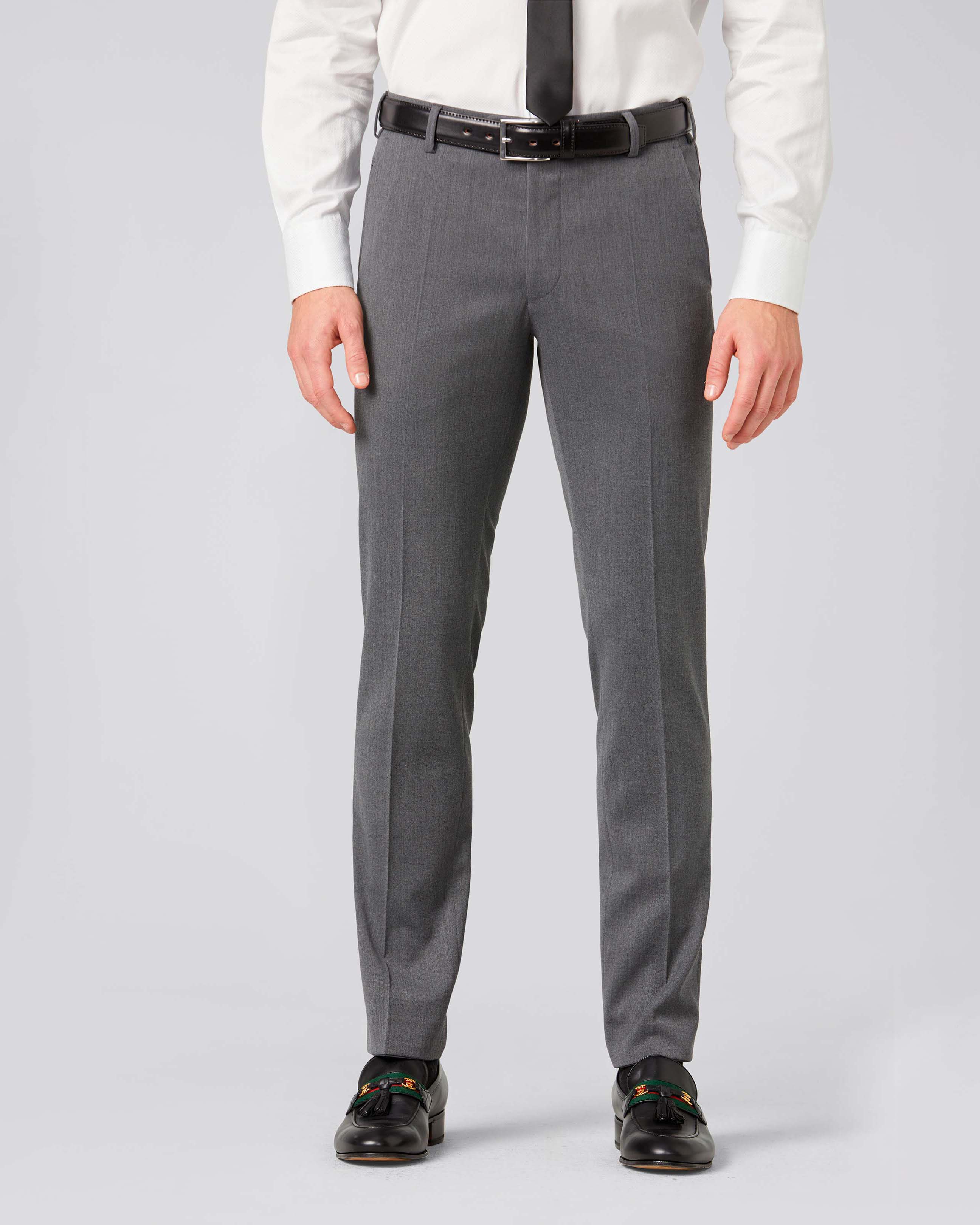 Pantalone Meyer Bonn grigio in sallia di misto lana stretch a gamba dritta image