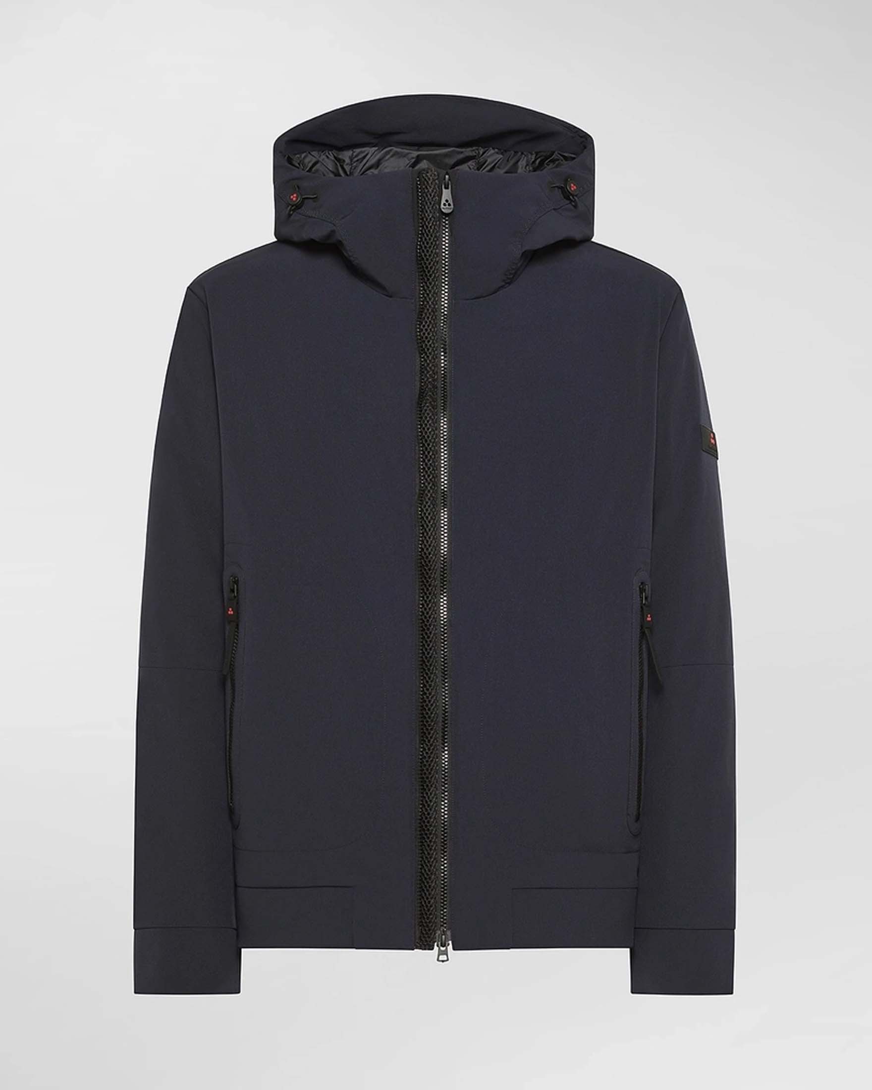 Giubbino Loge Peuterey blu in tessuto tecnico accoppiato con cappuccio fisso