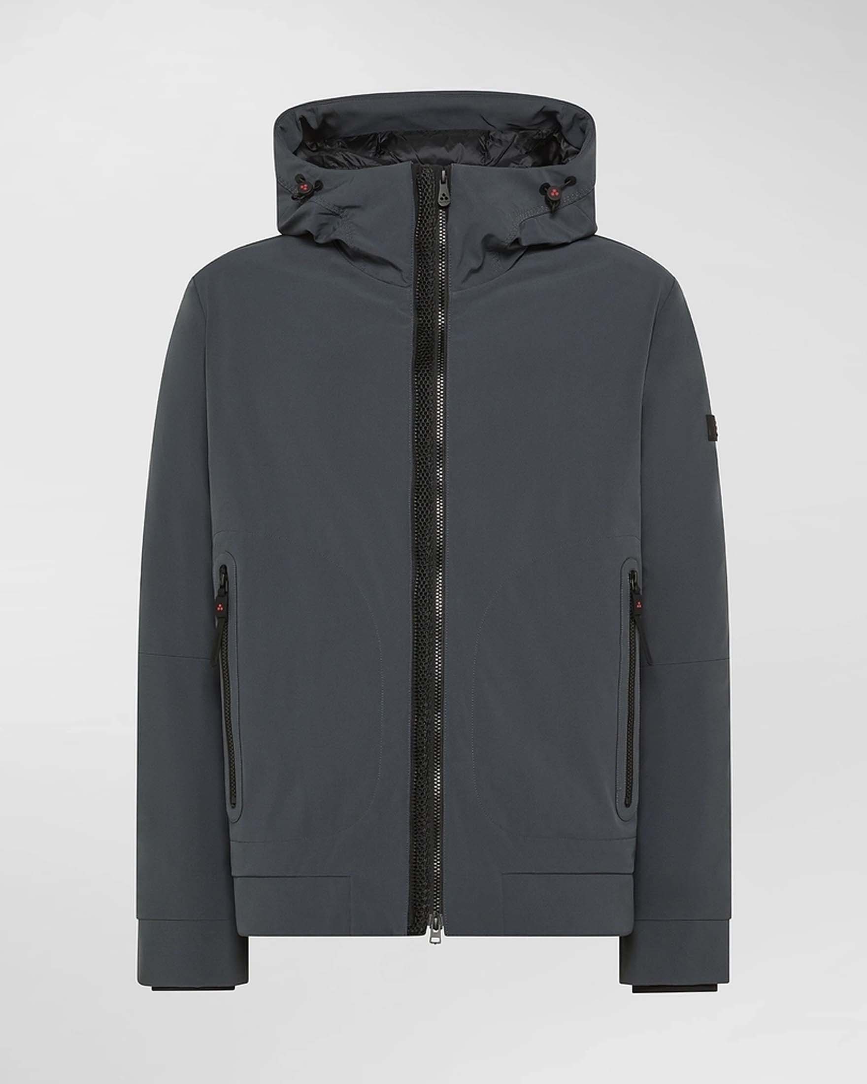 Giubbino Loge Peuterey antracite in tessuto tecnico accoppiato con cappuccio fisso
