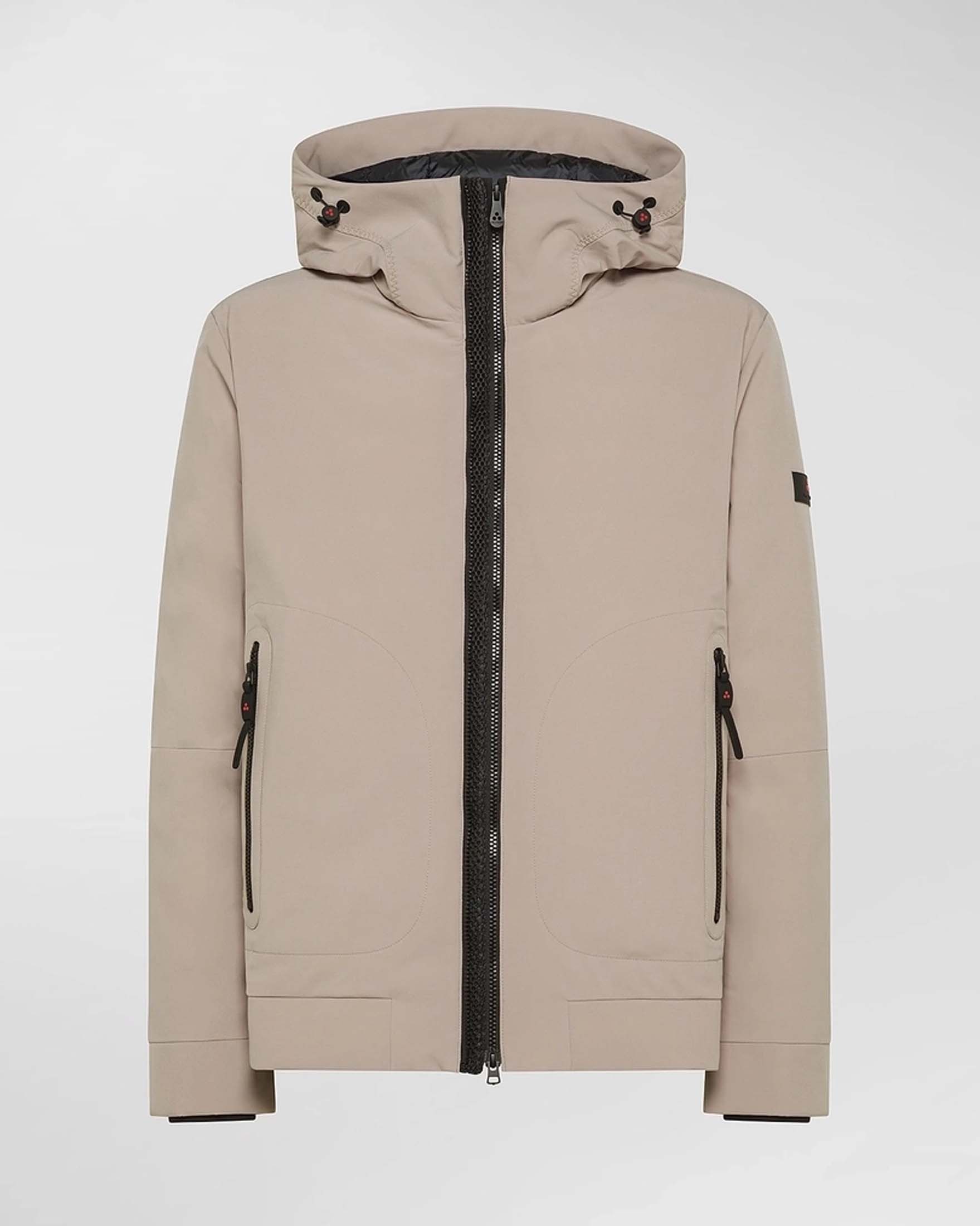 Giubbino Loge Peuterey sabbia in tessuto tecnico accoppiato con cappuccio fisso