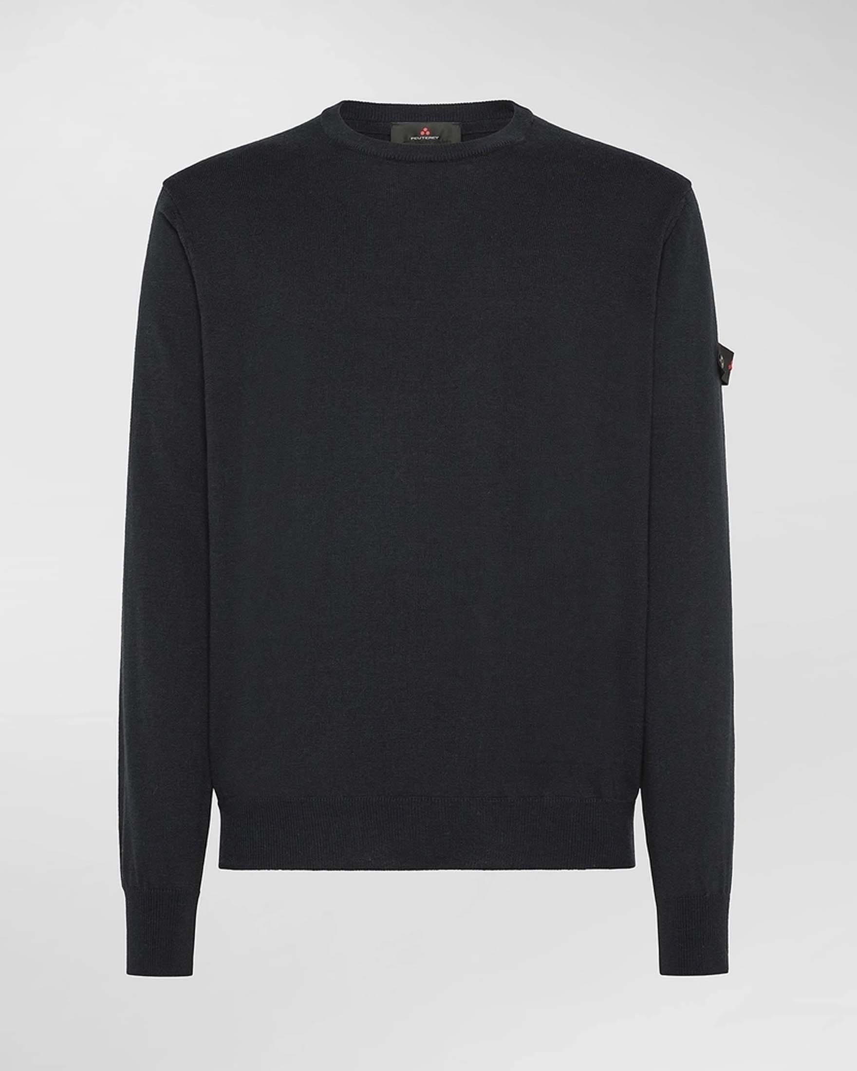 Maglia girocollo Exmoore Peuterey blu in misto cotone e lana