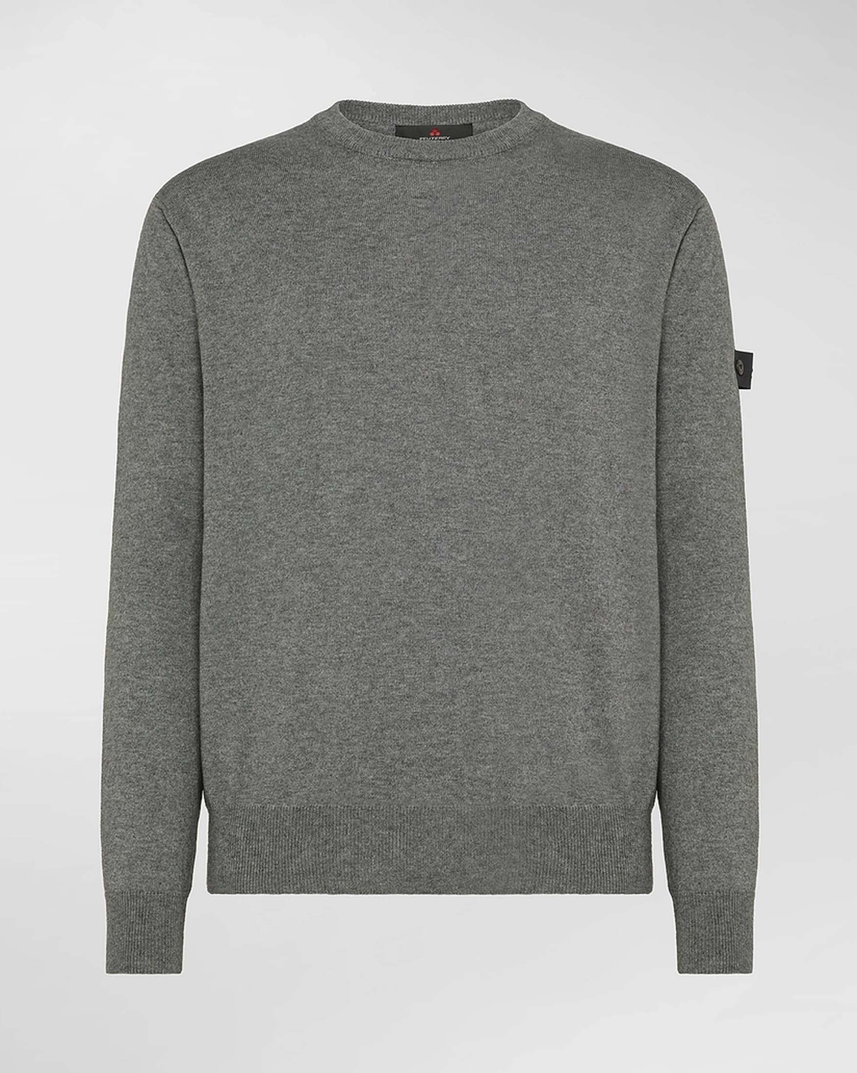 Maglia girocollo Exmoore Peuterey grigia in misto cotone e lana