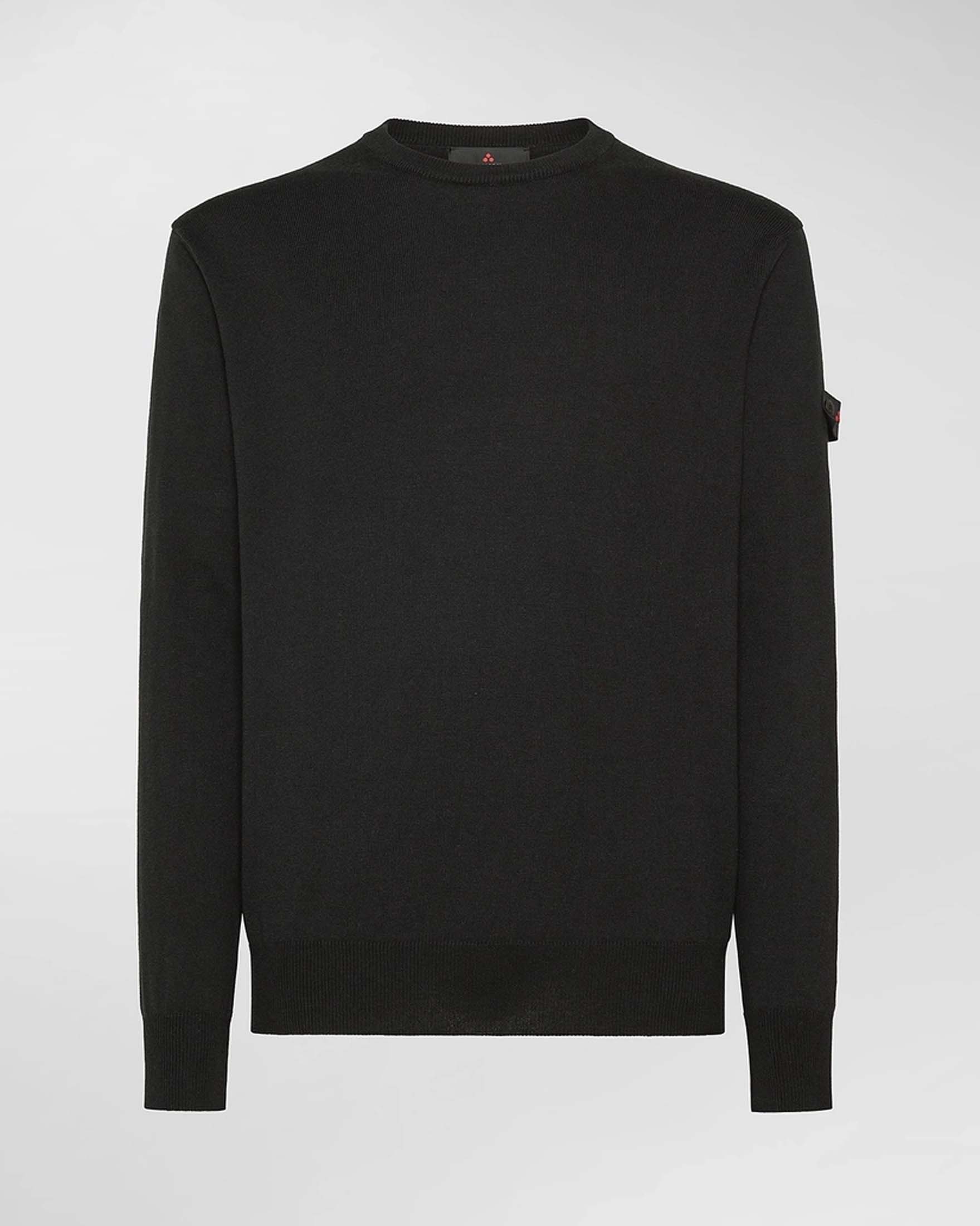 Maglia girocollo Exmoore Peuterey nera in misto cotone e lana