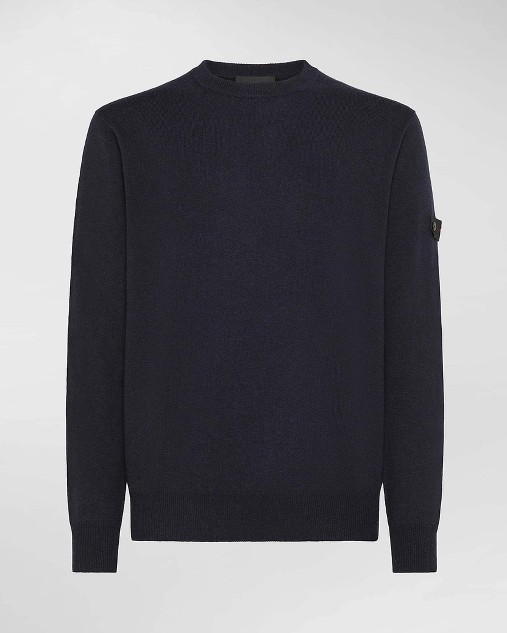 Maglia girocollo Peuterey blu in misto lana