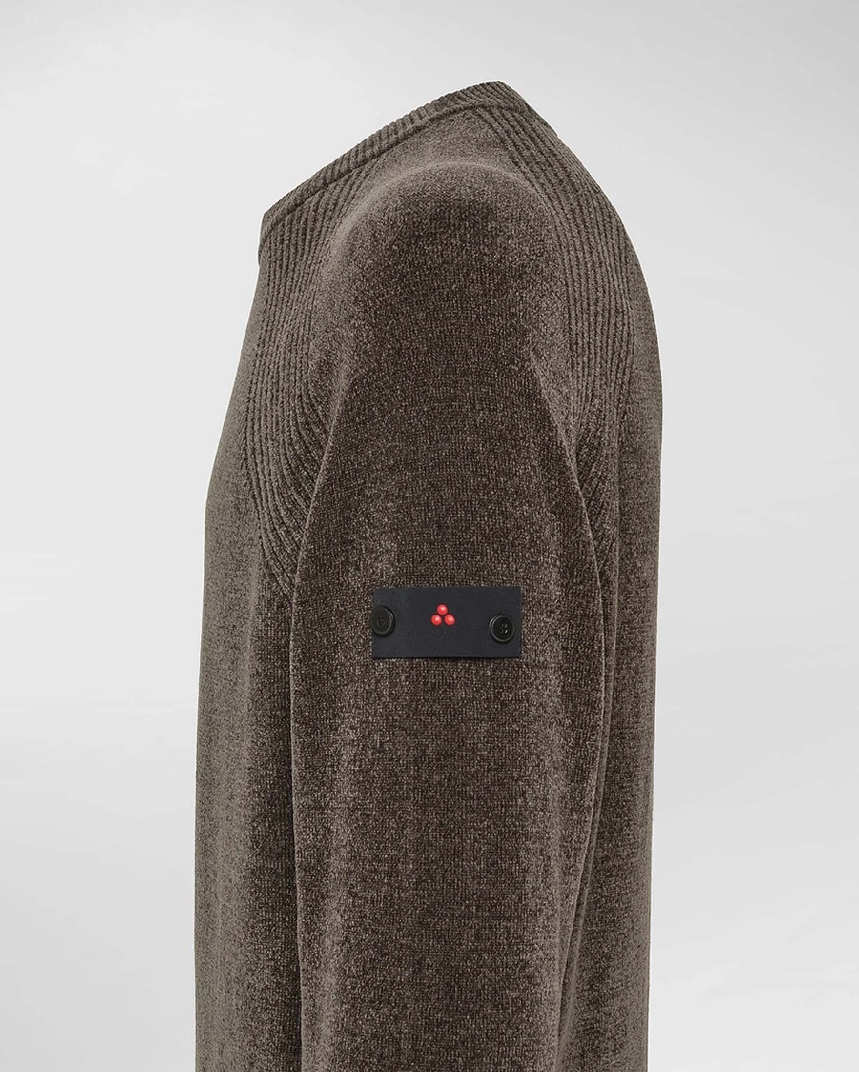 Maglia girocollo Sironi Peuterey marrone in ciniglia con inserto a costine sulle spalle image