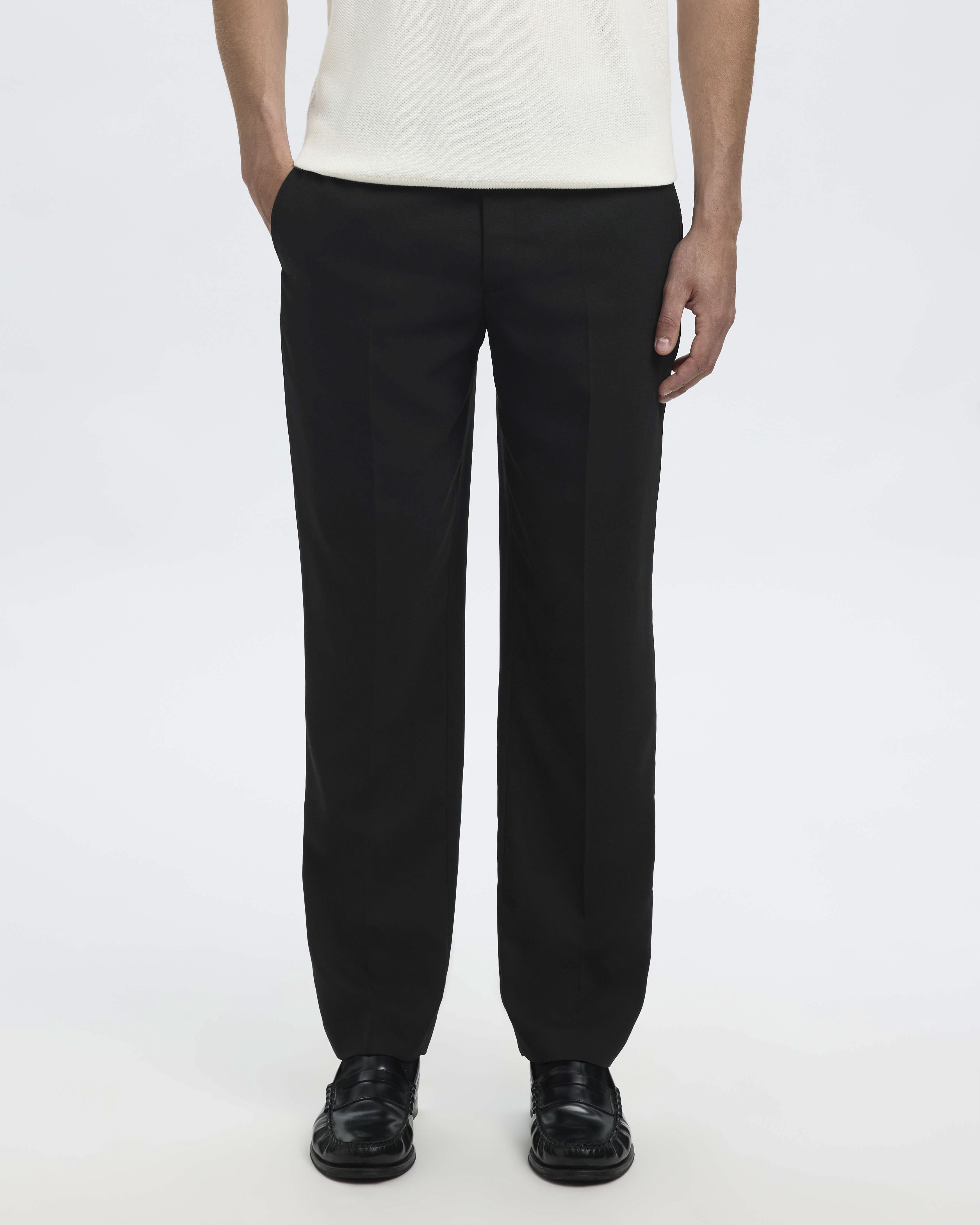 Pantaloni chino Selected Homme neri in misto lana e viscosa stretch image