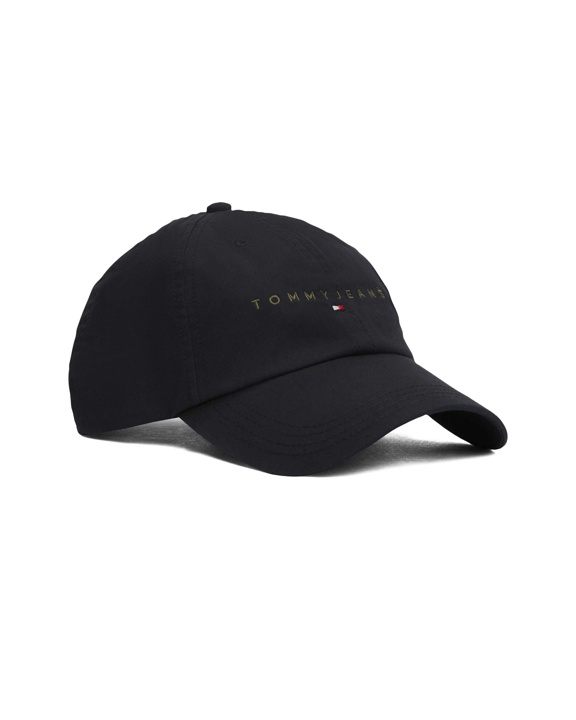 Berretto con frontino Tommy jeans nero in cotone con ricamo logo