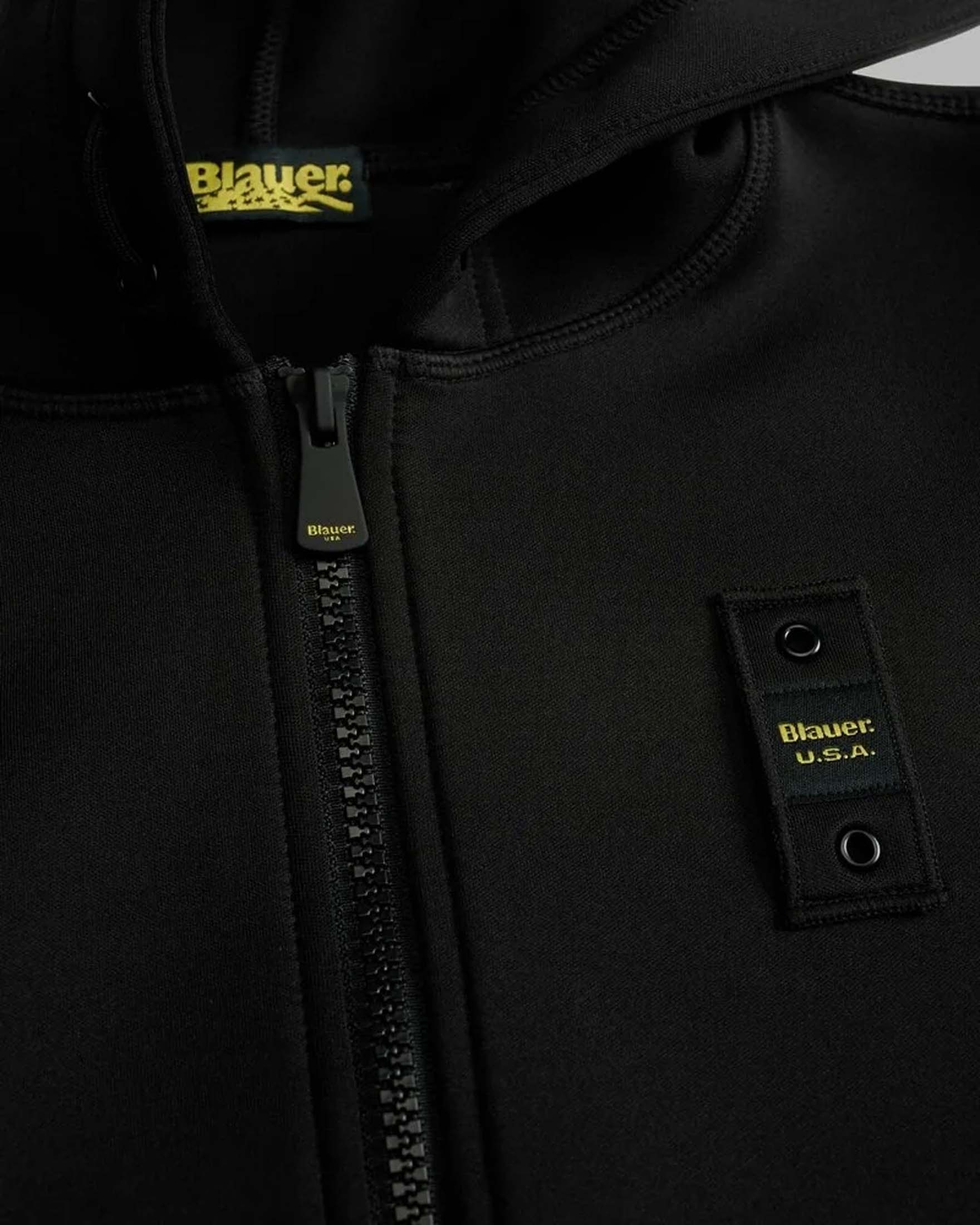 Felpa Colby Blauer nera in neoprene con zip e cappuccio image