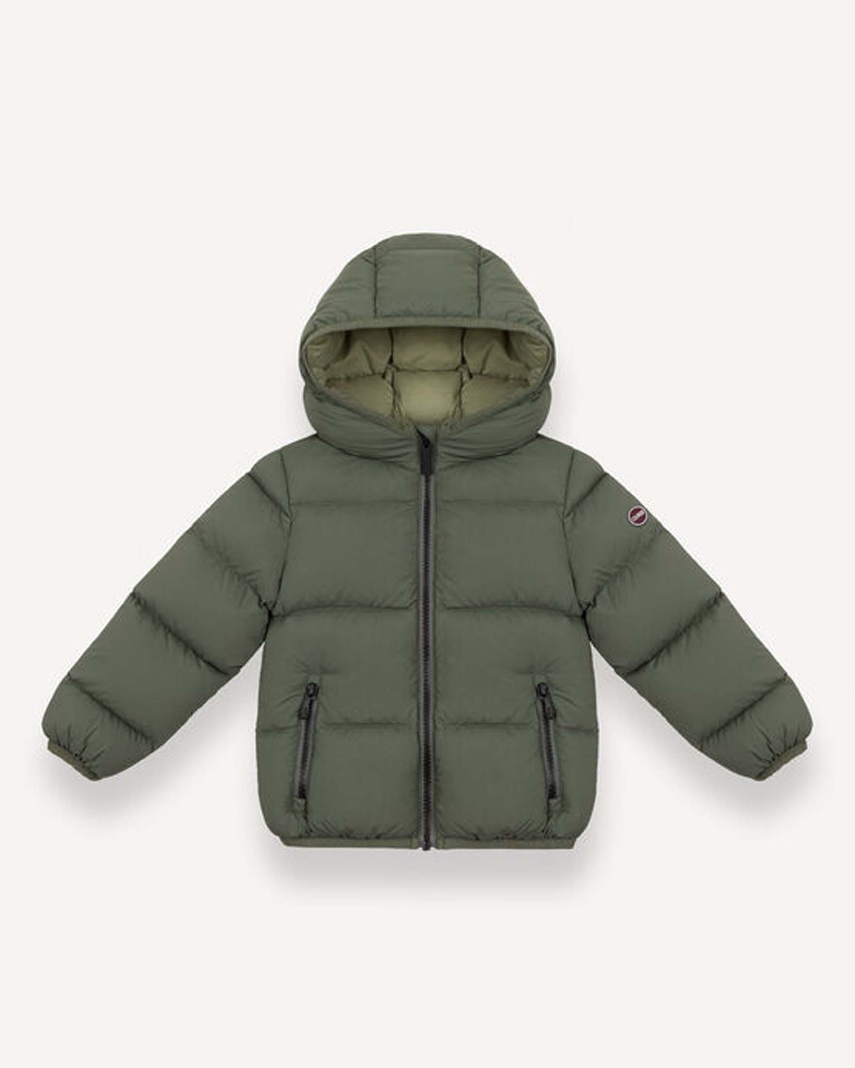 Piumino Colmar in nylon verde militare imbottito con cappuccio