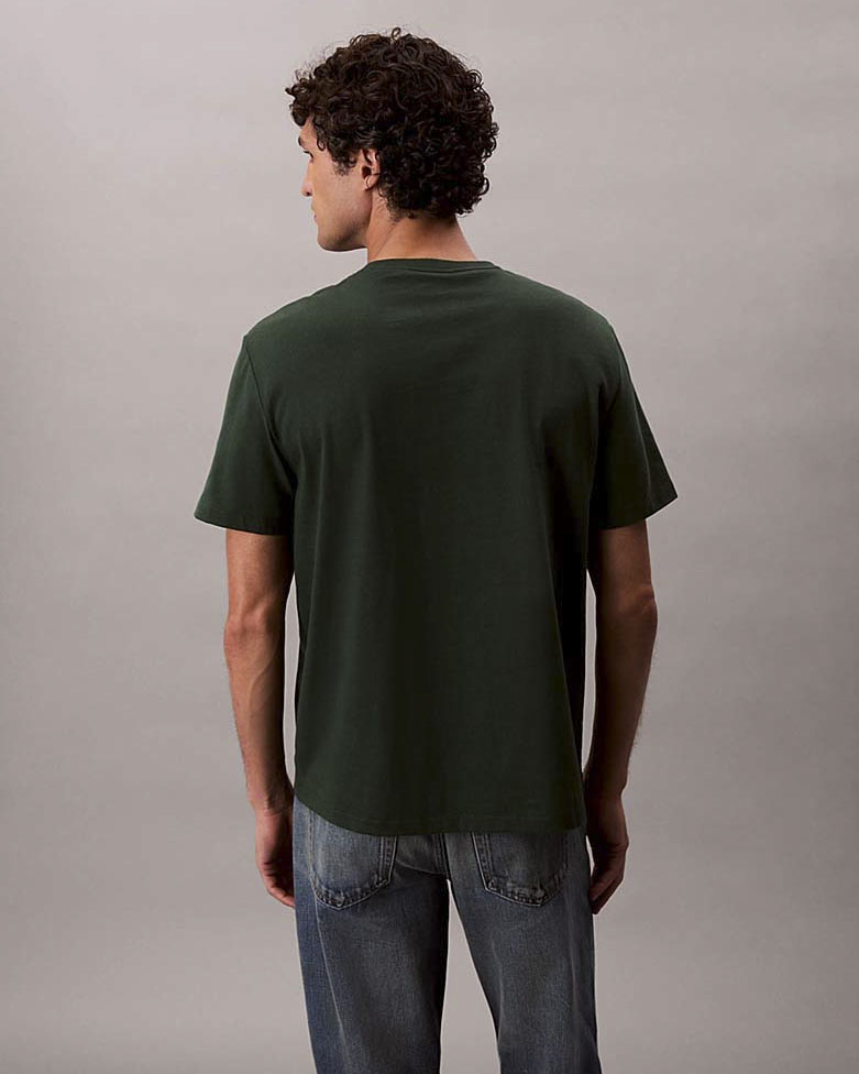 T-shirt mezza manica relaxed-fit Calvin Klein Jeans verde in puro cotone image