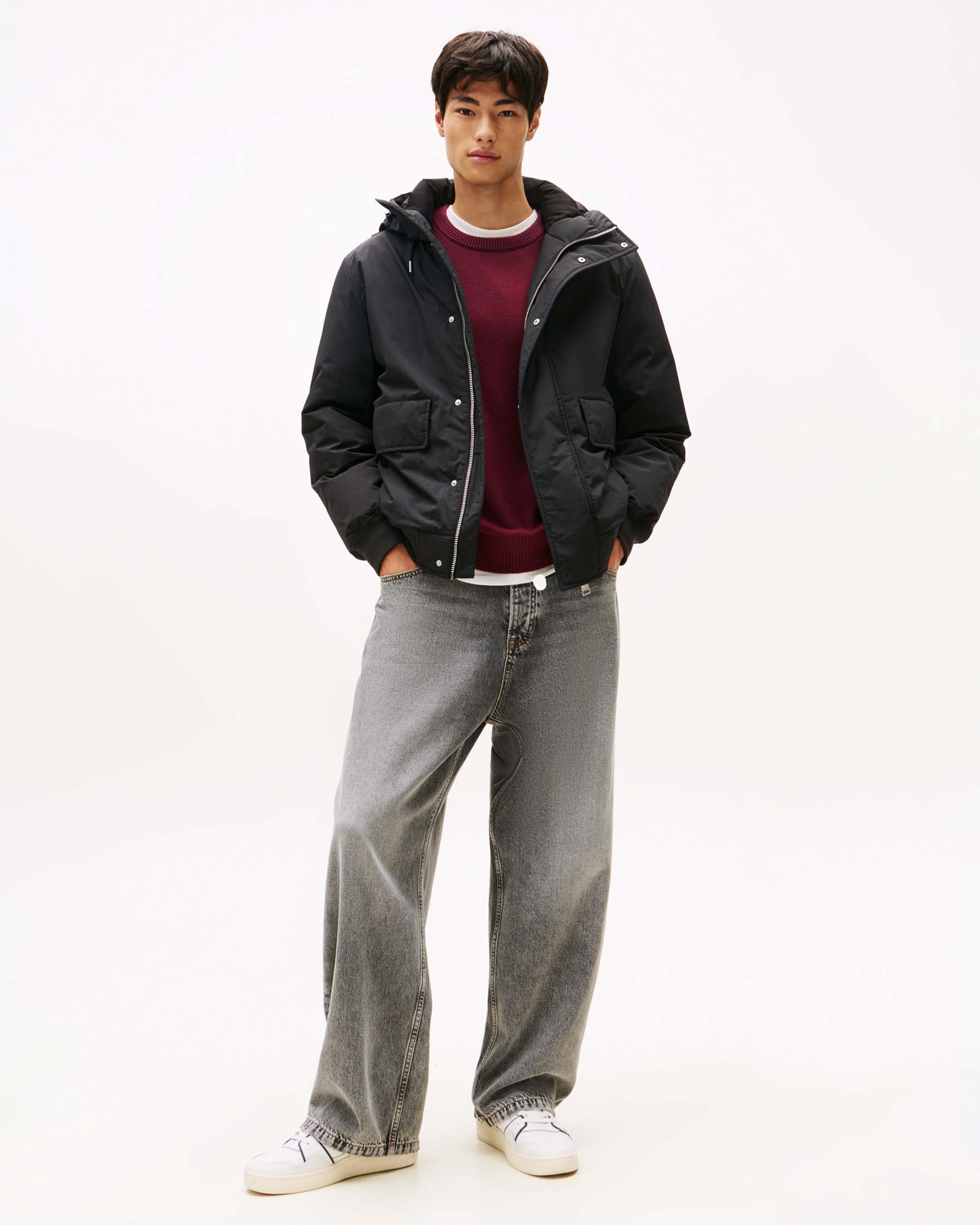 Giubbino imbottito Tommy Jeans nero con cappuccio fisso