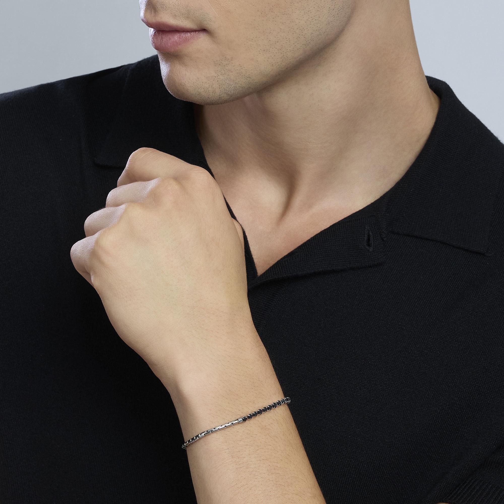 Bracciale con catena veneta e cristalli - View3