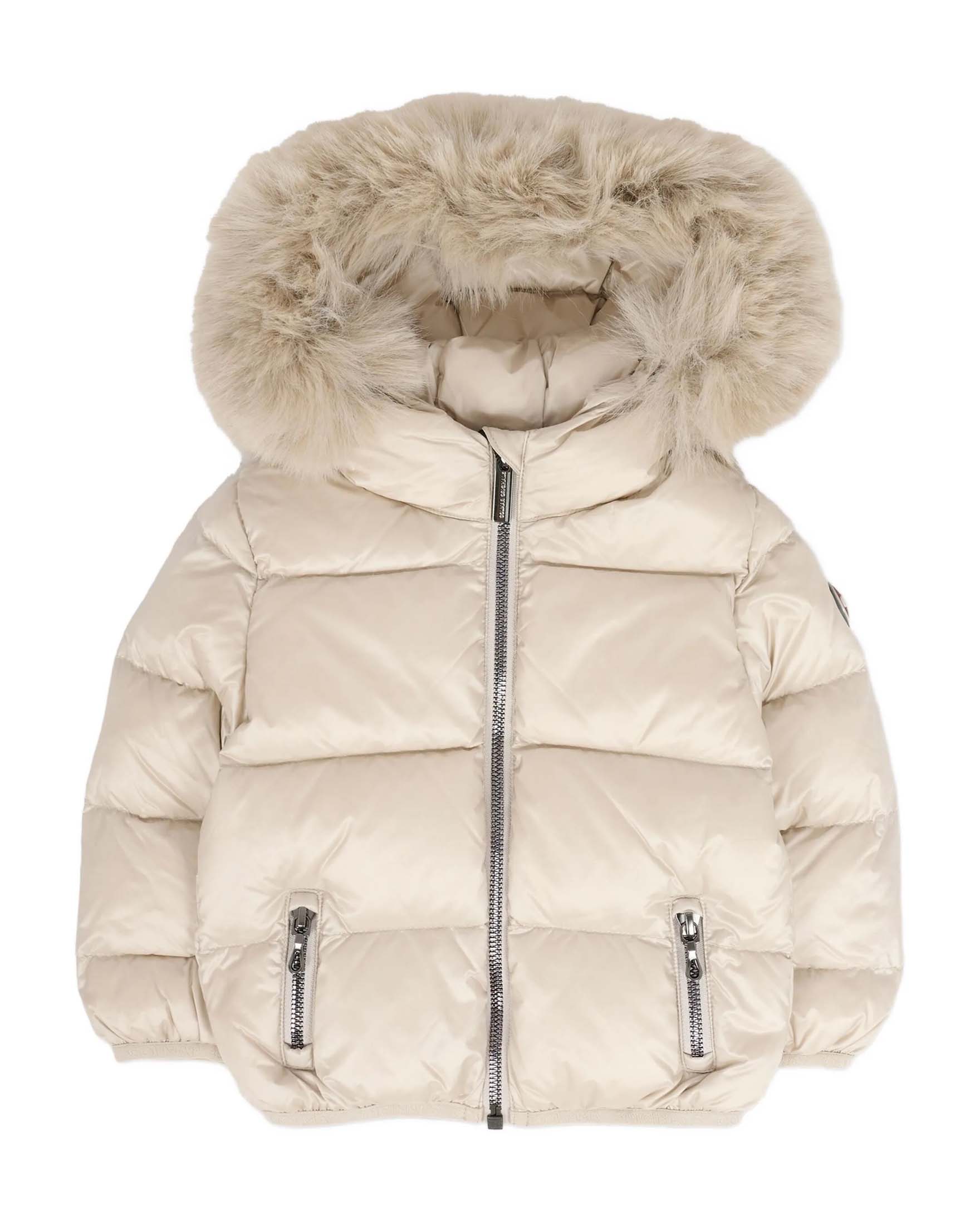 Piumino Colmar in nylon avorio imbottito con cappuccio