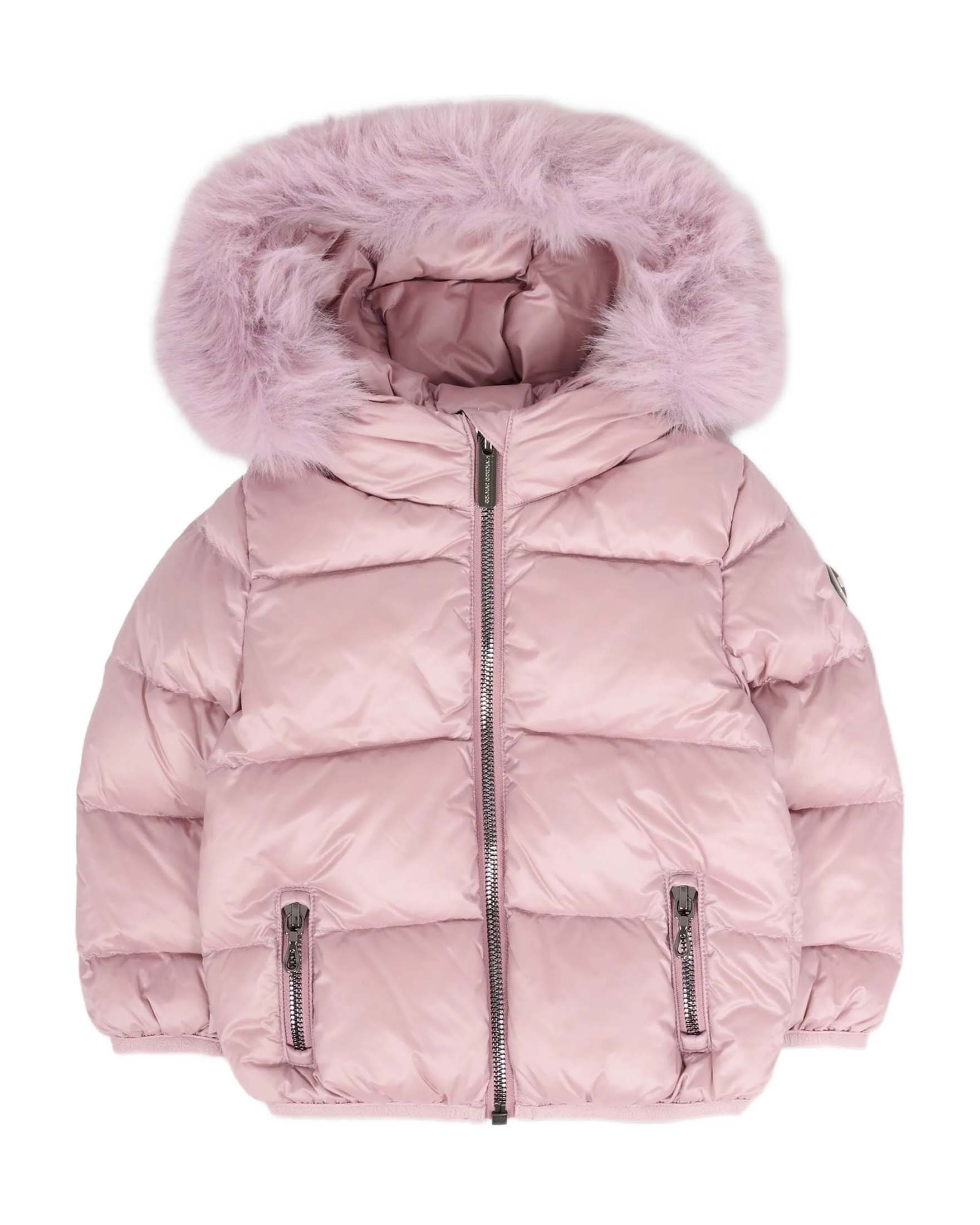 Piumino Colmar in nylon rosa imbottito con cappuccio