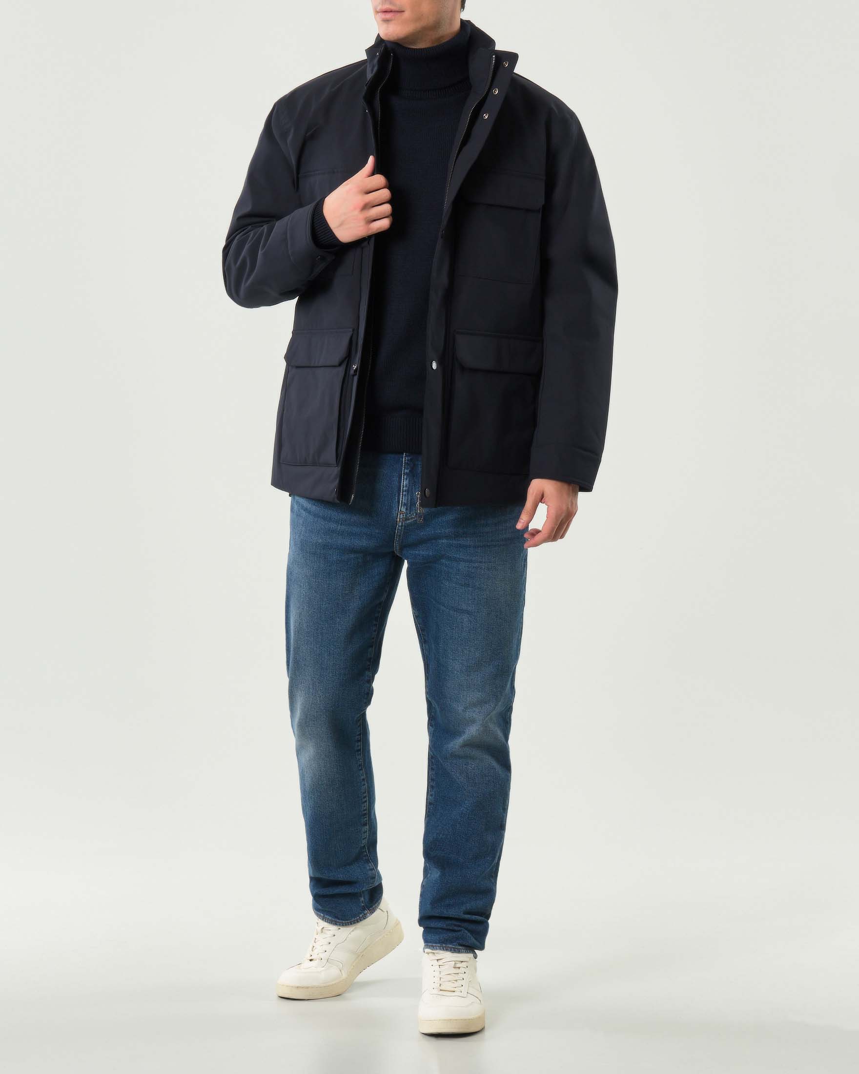Field Jacket Exchange blu in tessuto impermeabile