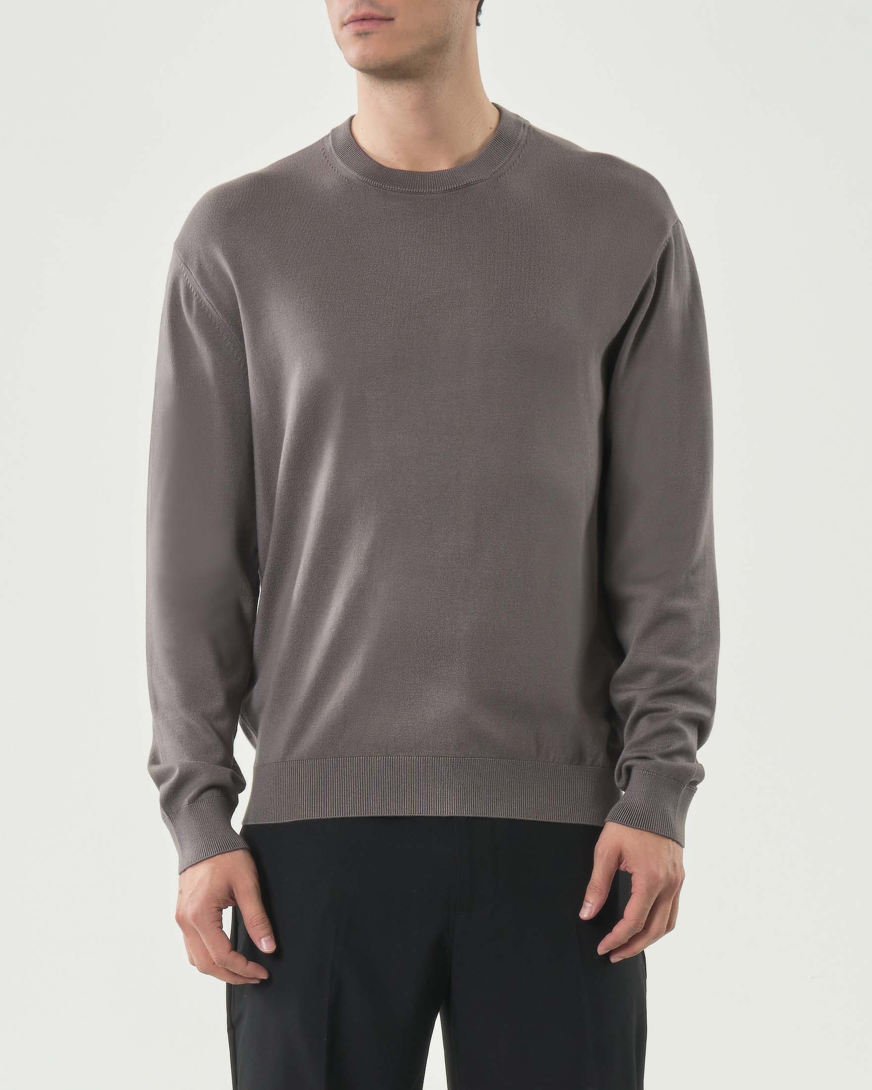 Maglia girocollo Armani Exchange fango in misto viscosa