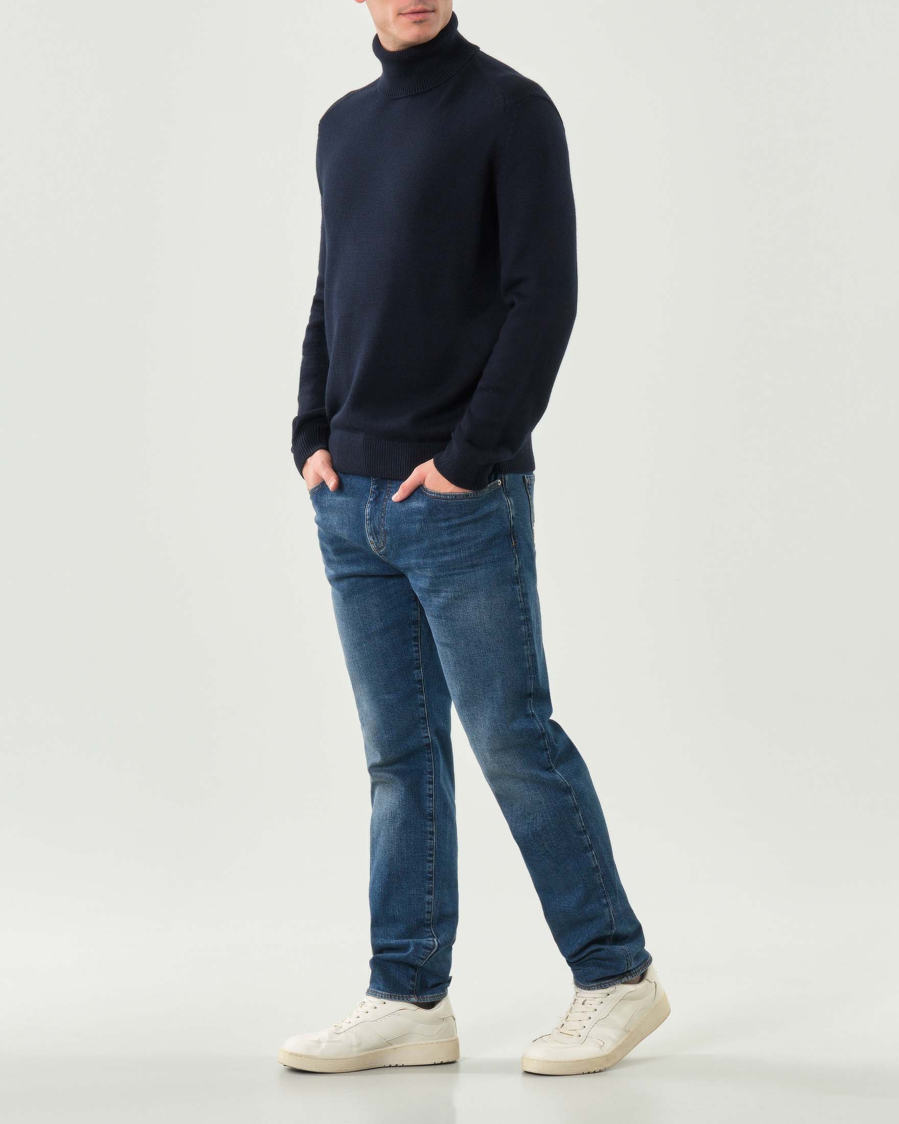 Dolcevita Armani Exchange blu in misto cotone e lana