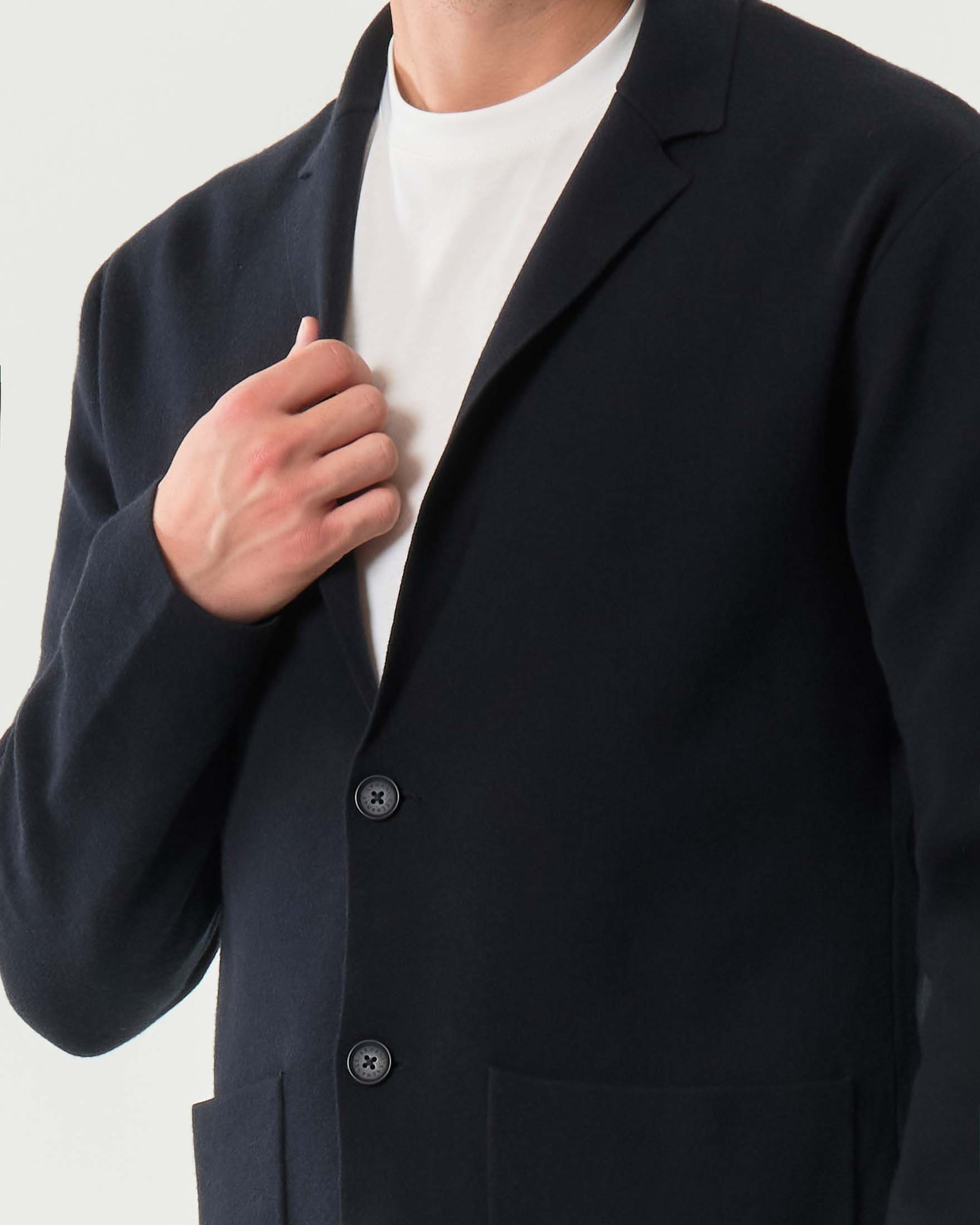 Giacca maglia Armani Exchange blu in misto viscosa image