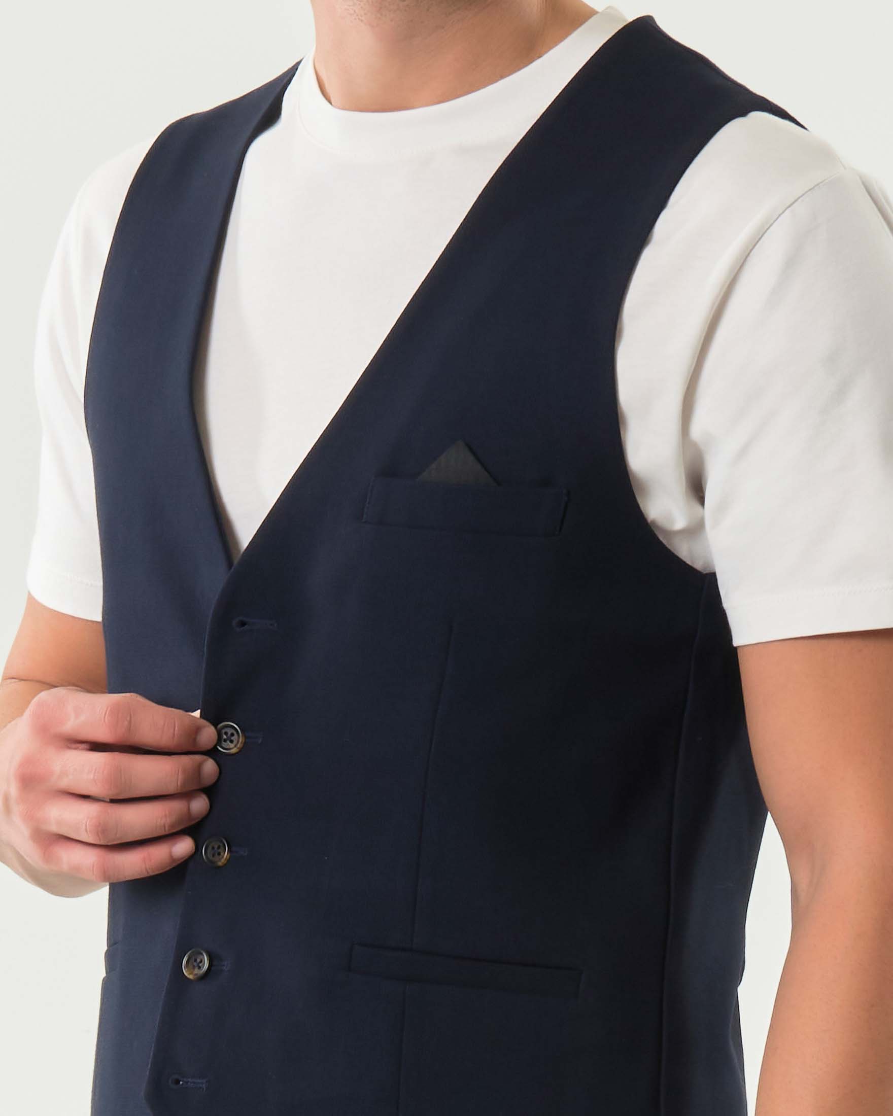 Gilet Alley Docks blu in misto viscosa stretch image