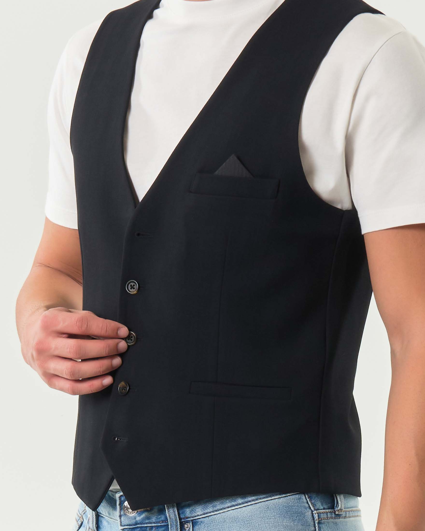 Gilet Alley Docks blu notte in misto viscosa stretch image