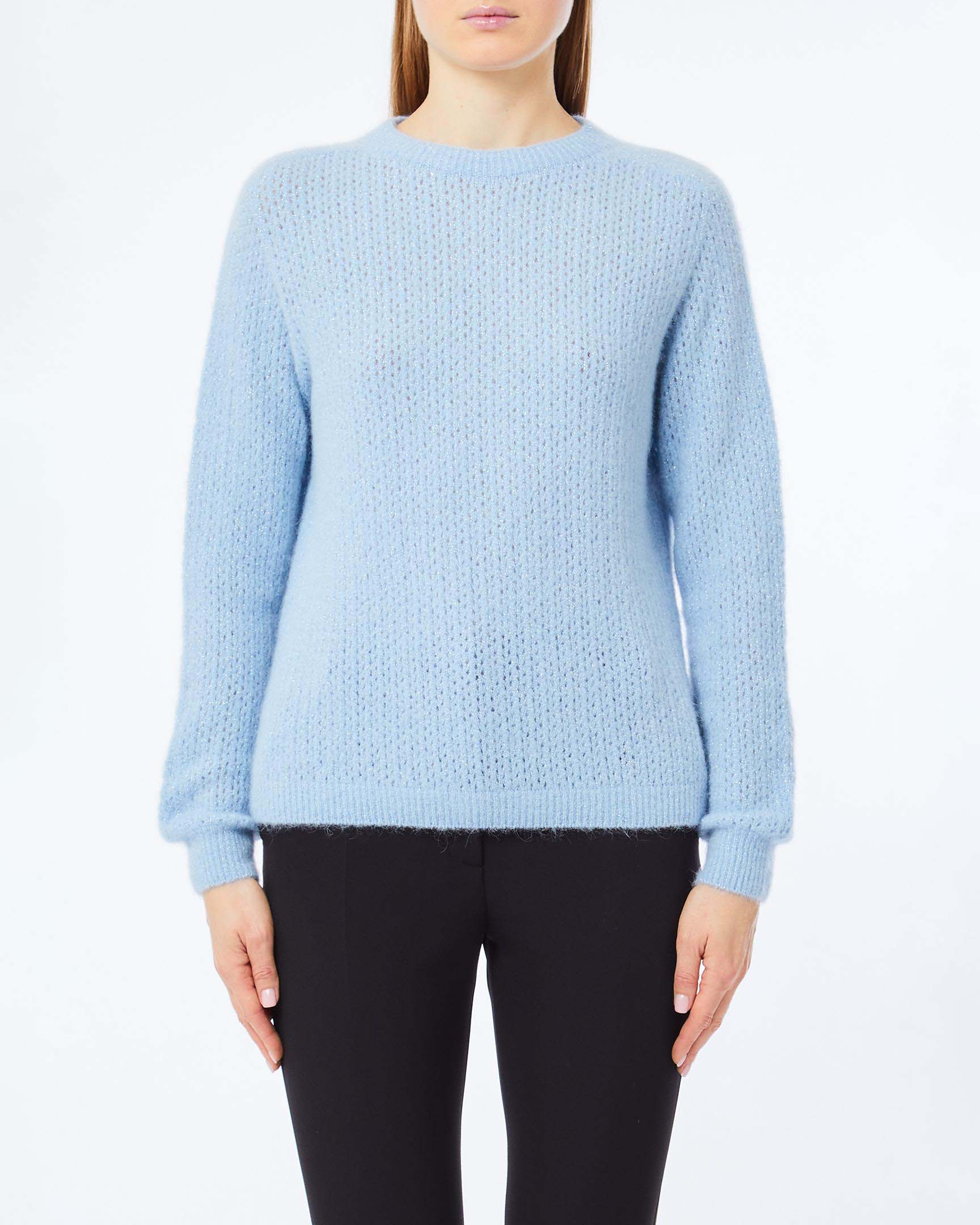 Maglia Liu Jo azzurra in misto alpaca con filato lurex