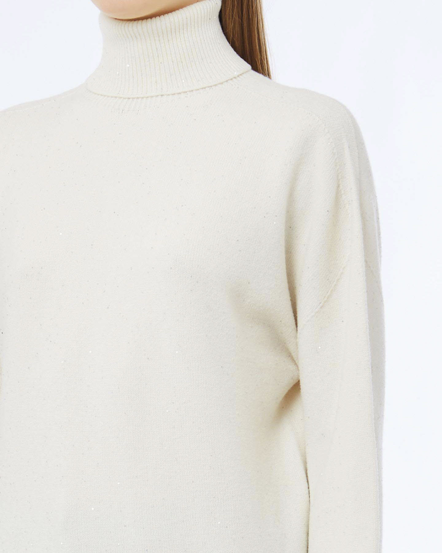 Dolcevita Liu Jo bianco in misto viscosa con dettagli glitterati image