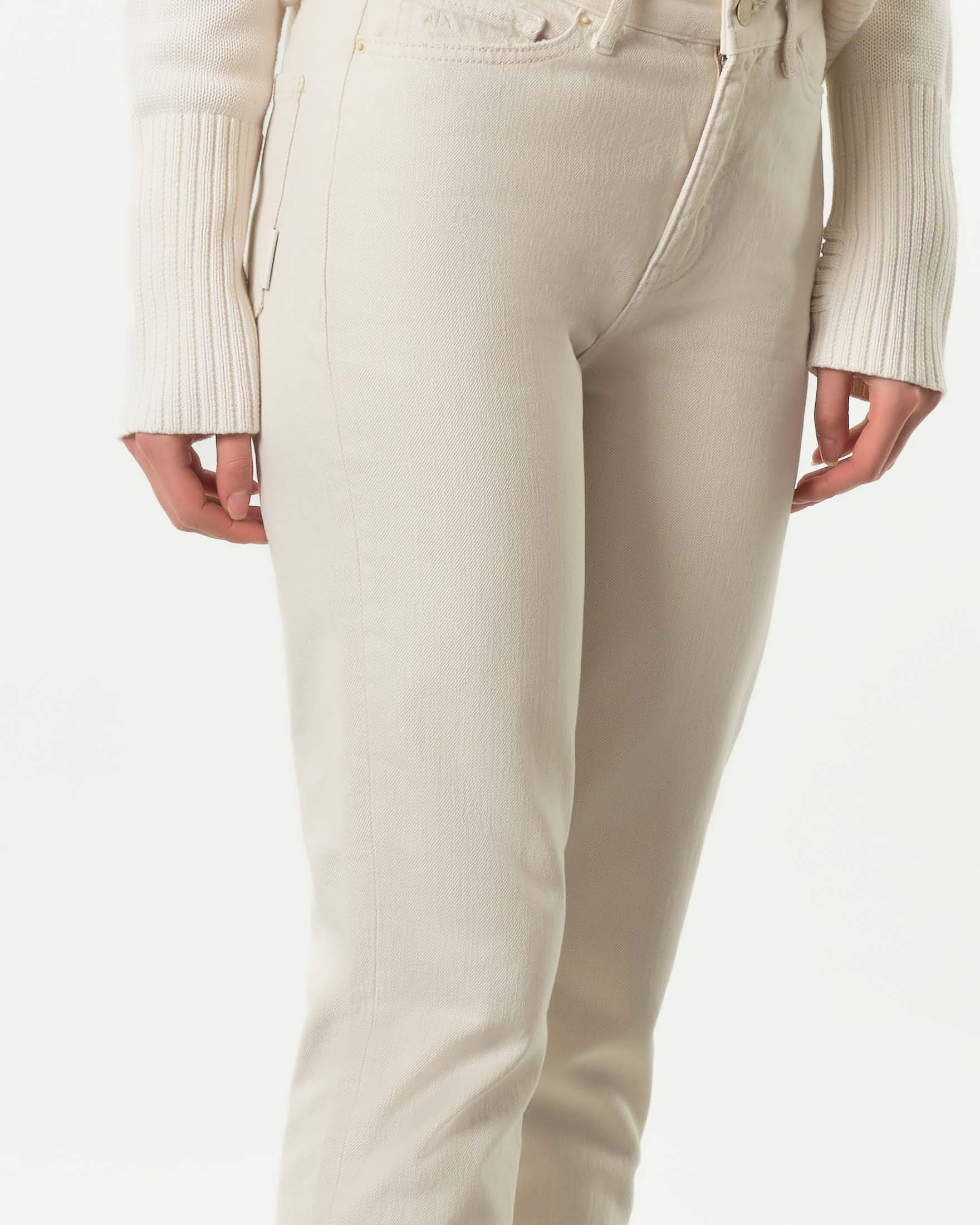 Pantaloni color avorio Armani Exchange carrot fit in bull di cotone