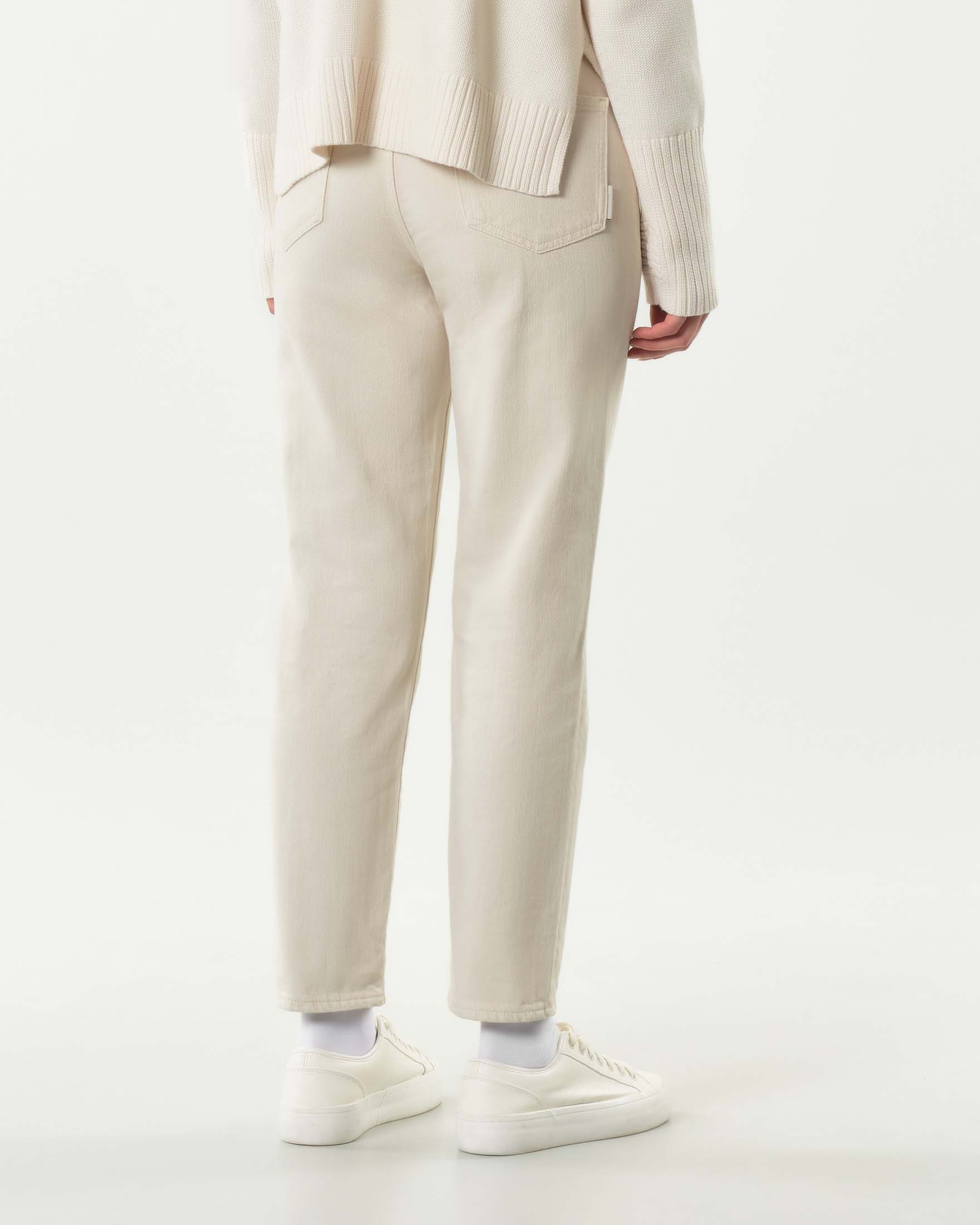 Pantaloni color avorio Armani Exchange carrot fit in bull di cotone