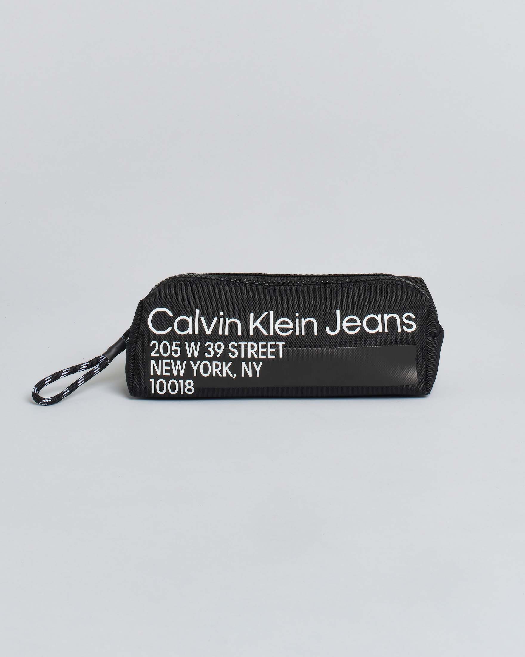 Astuccio Calvin Klein nero con scritte bianche