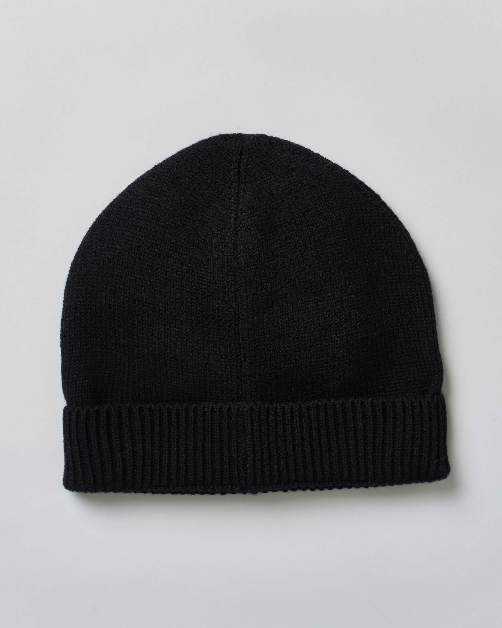 Berretto Dsquared2 nero a costine con risvolto e maxi logo jacquard bianco e rosso image