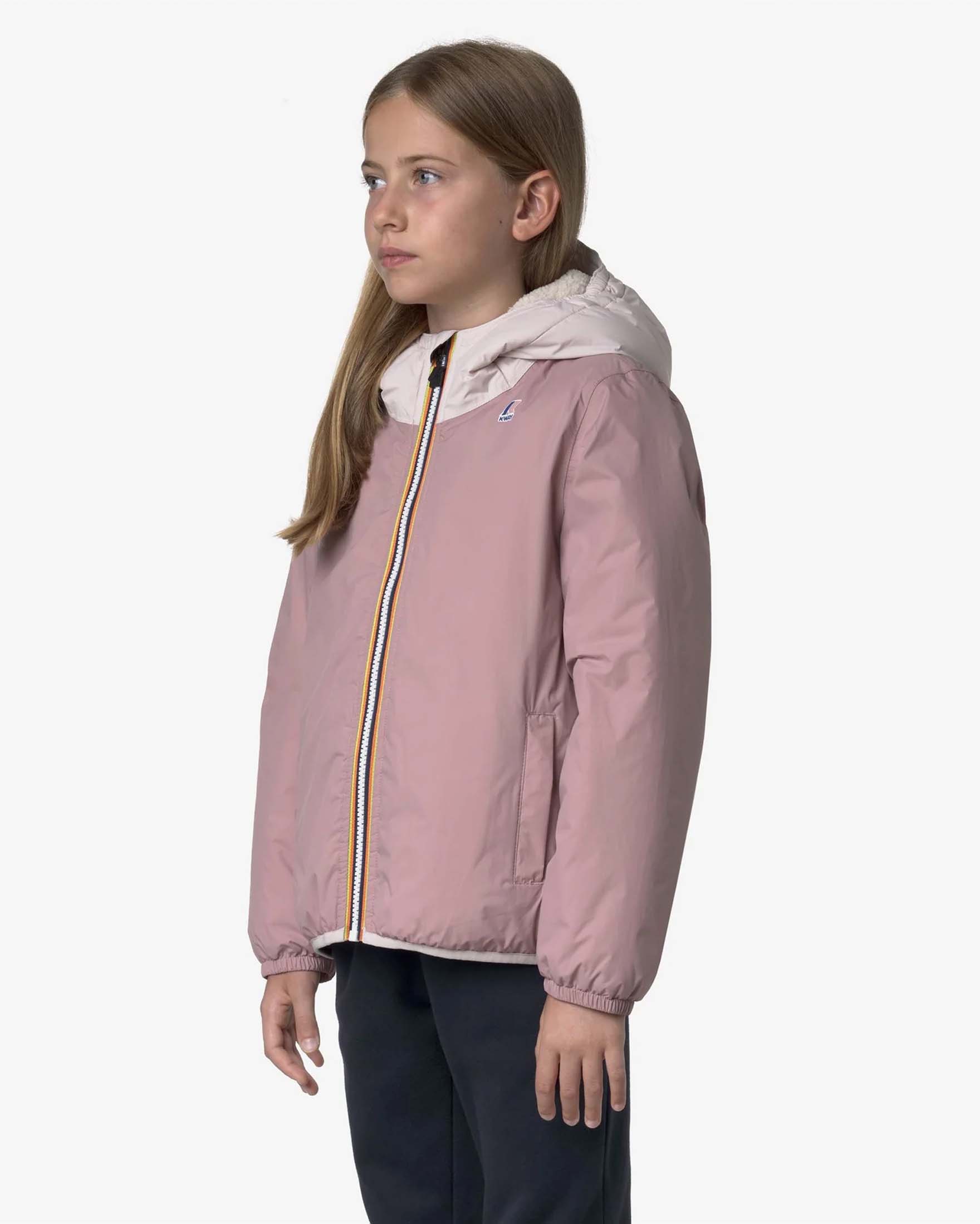 Giacca Claude K-way colorblock rosa con interno teddy image