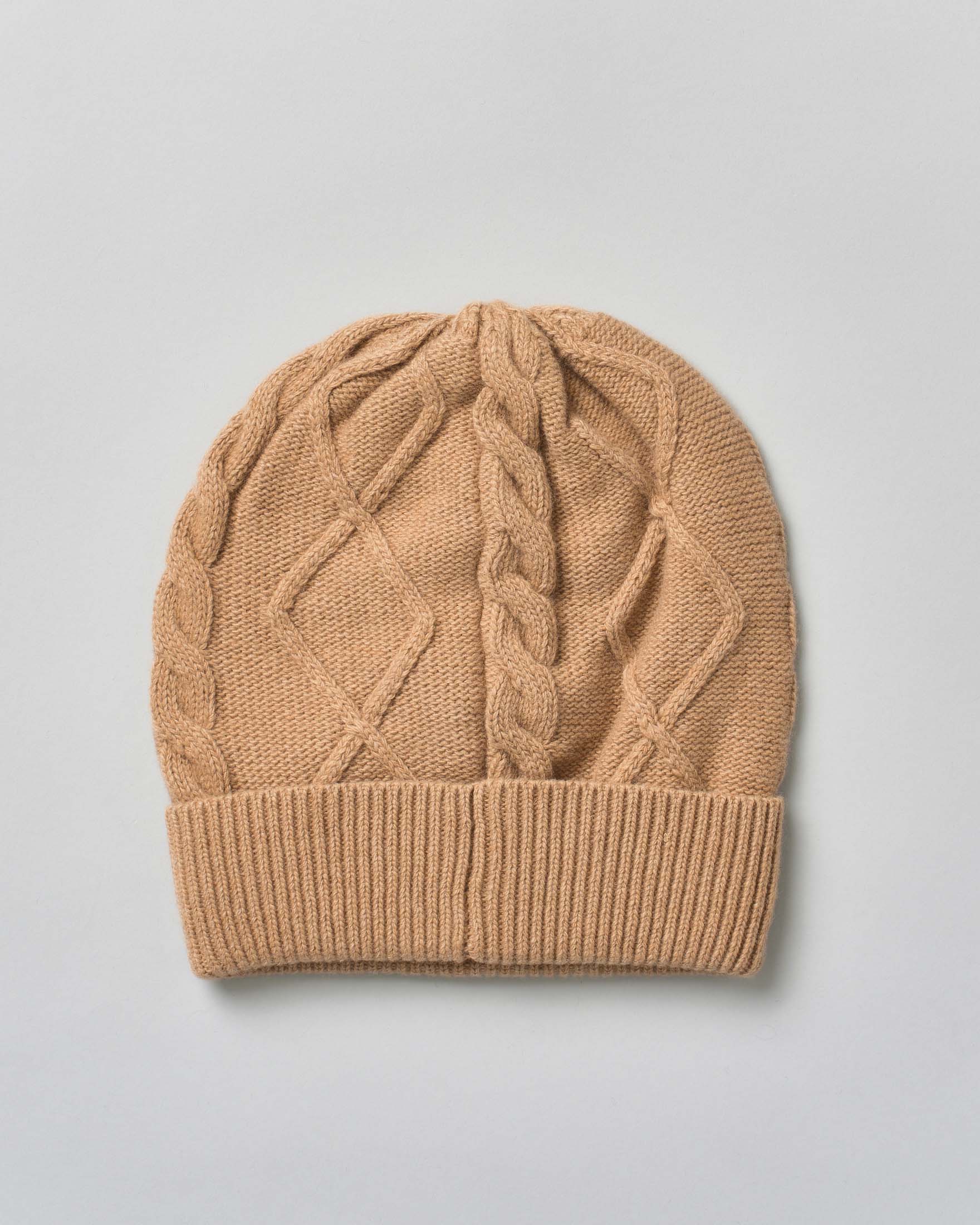 Berretto Kocca beige in misto lana a rombi tricot image