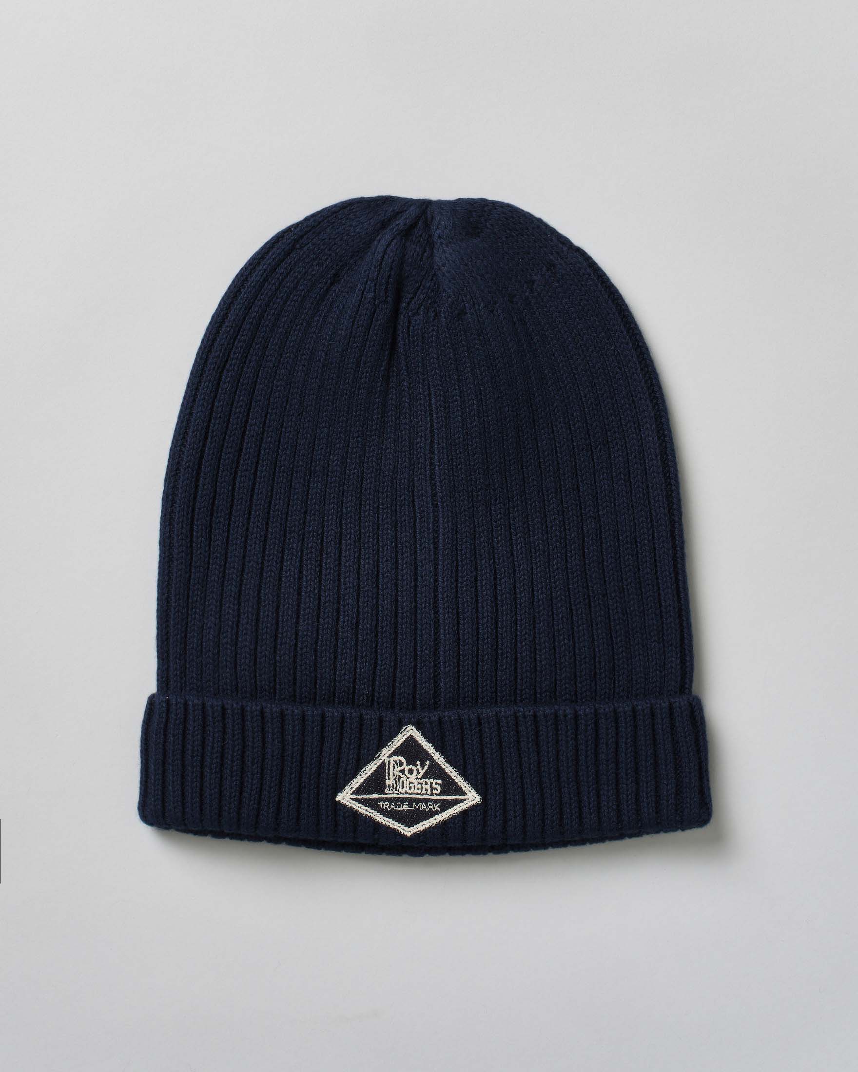 Berretto Roy Roger's blu a costine con logo icon