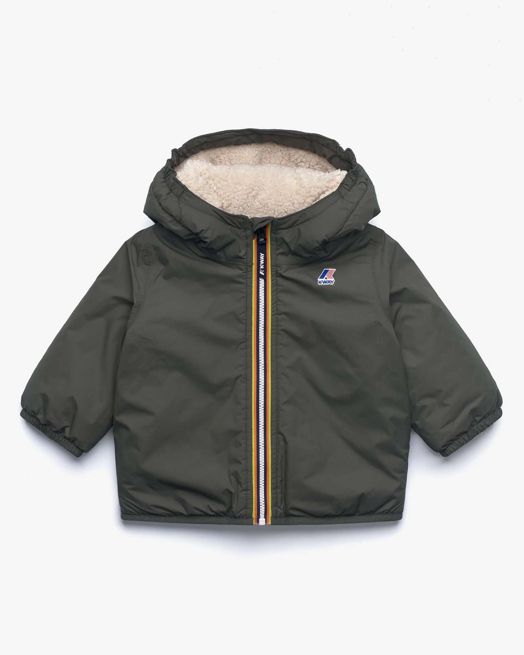 Giacca Claude K-way verde militare con interno teddy