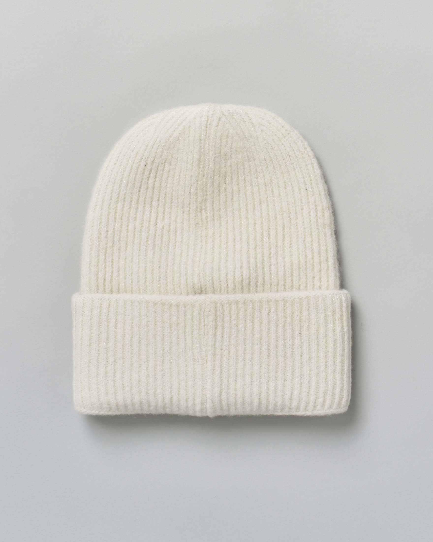 Berretto bianco Colmar Originals in misto lana e cashmere lavorata a punto riso con pon-pon in ecopelliccia image