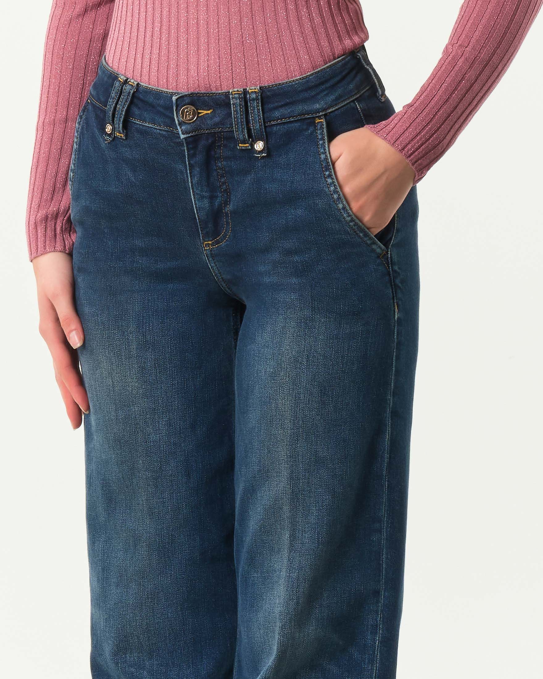 Jeans flare blu stone washed Liu Jo in cotone stretch image