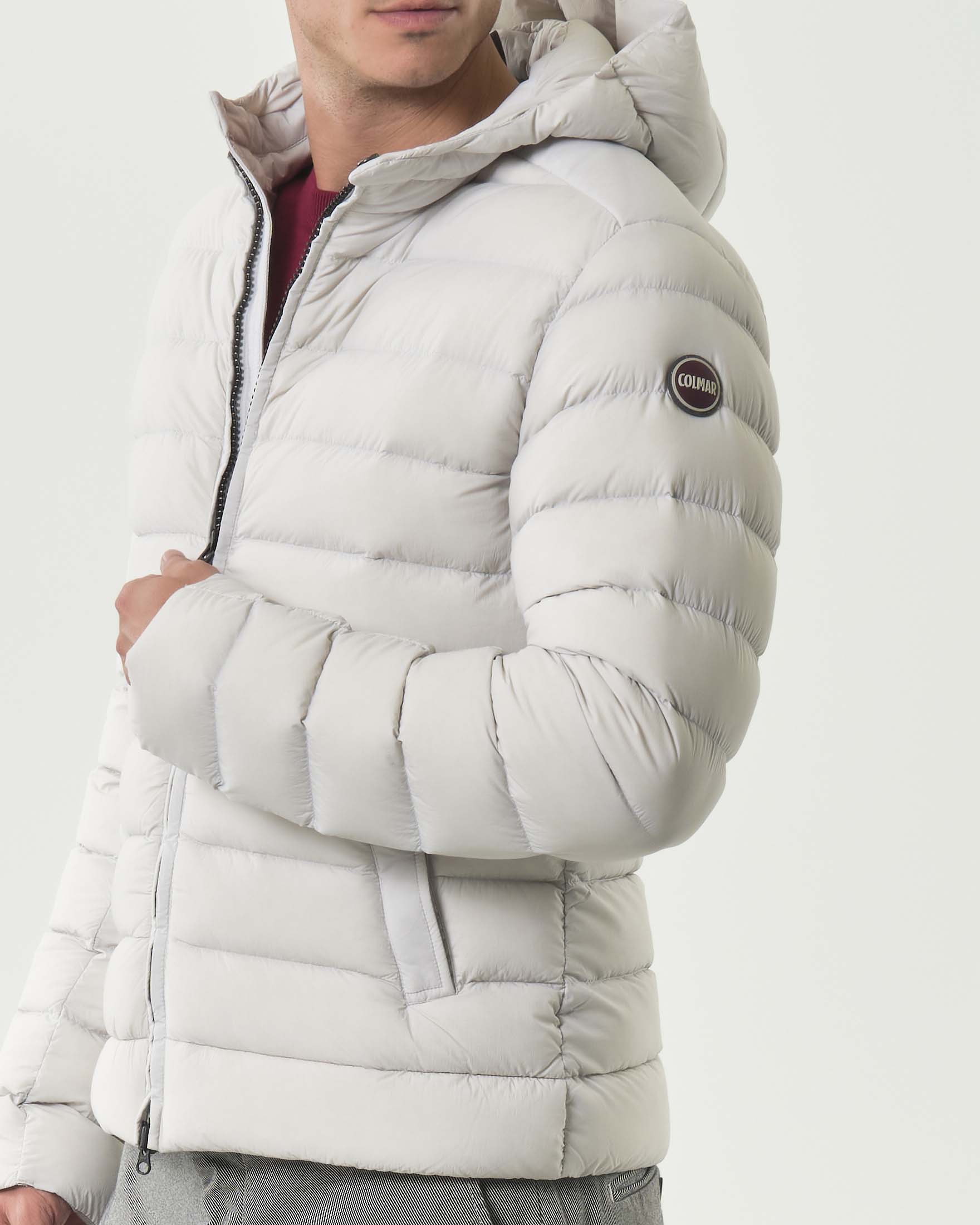 Piumino con cappuccio Colmar Originals color ghiaccio in nylon crinkle imbottito in piuma image